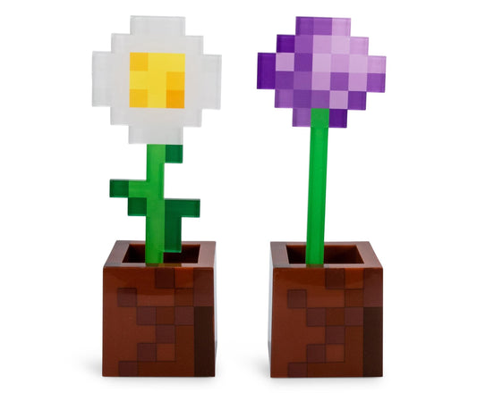 Minecraft Flower Pot Lights – Daisy & Allium LED Mood Lights for Gaming Room Decor Home Decor