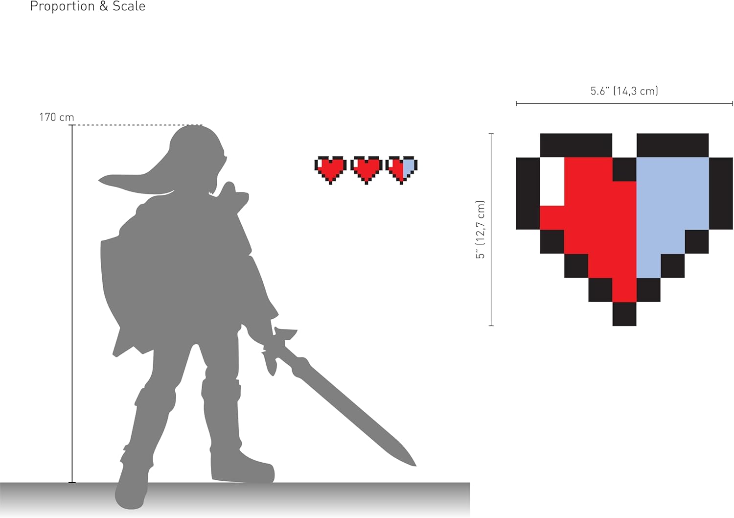 Pixel Heart Decor β Retro Gaming Gifts | 8-Bit Pixel Hearts Wall Art for Gamer Rooms Home Decor