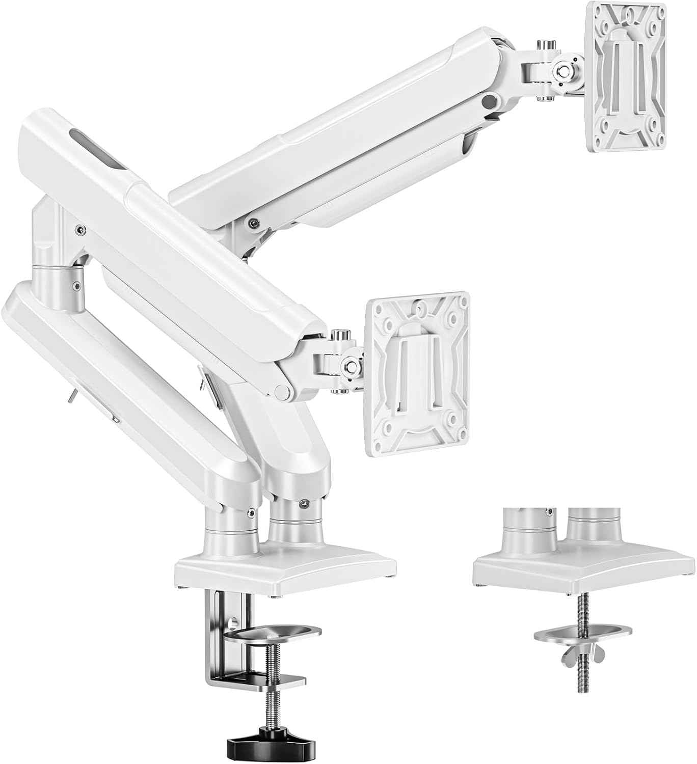 Dual Monitor Arm Fits 17 to 32 Inch Computer Screen, 22lbs per Arm, Full Motion Monitor Desk Mounts for 2 Monitors, Gas Spring Desk Mount, VESA Mount White, Freelift Pro