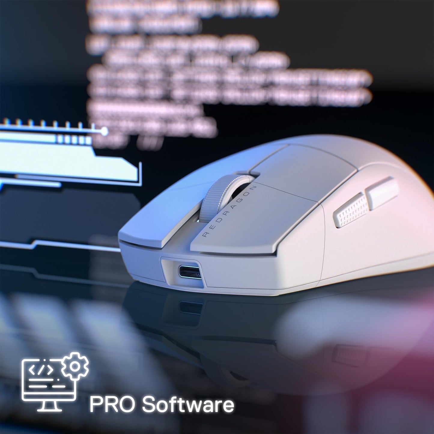 Redragon M916AK PRO 3-Mode Anime Gaming Mouse, 42G Ultra-Light 26K DPI Gaming Mouse w/Ergonomic Natural Grip Build, Full Programmable Buttons, Software Supports DIY Keybinds & DPI