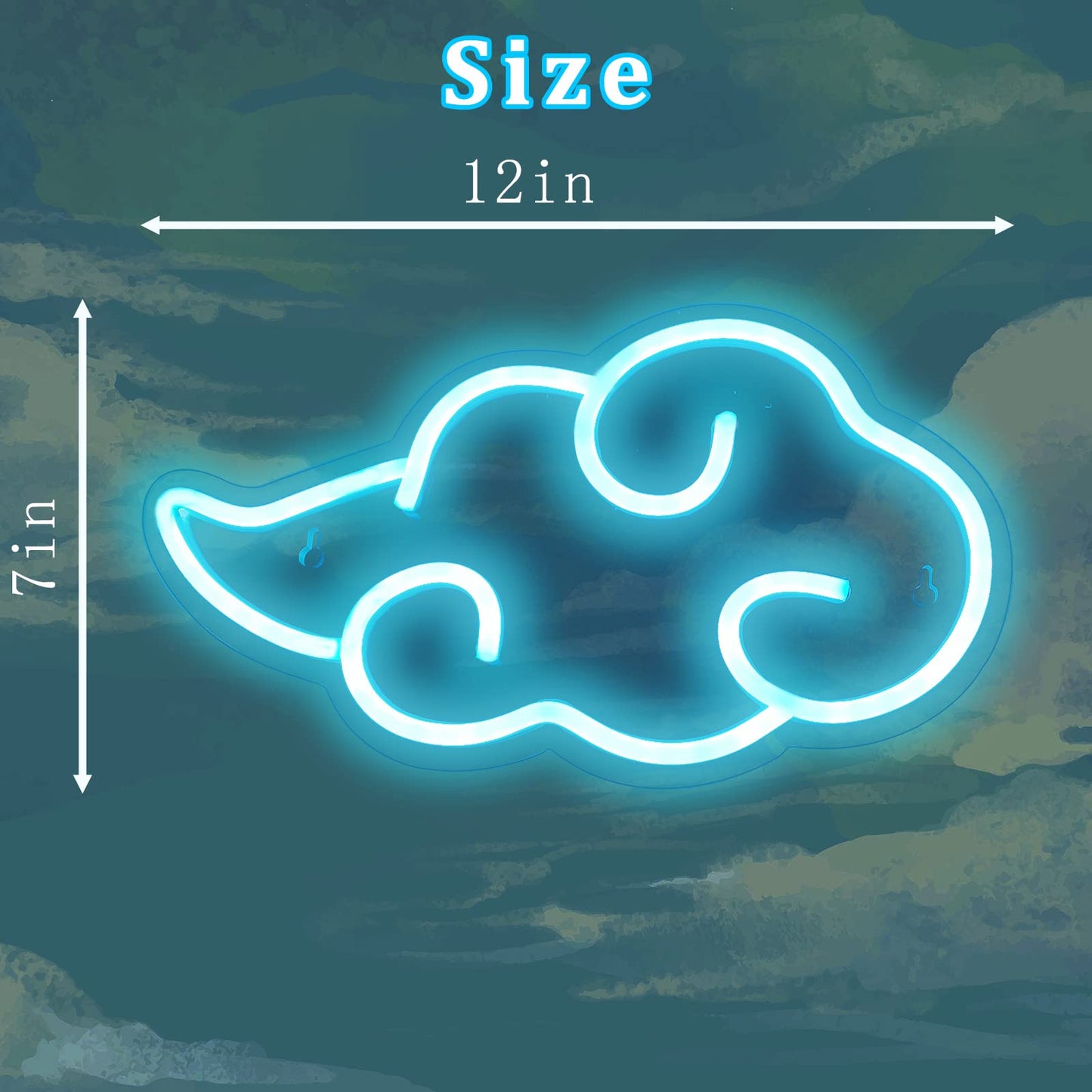 Dleouly Anime Neon Sign, LED Red Cloud Neon Signs for Wall Decor, Dimmable Gaming Neon Sign Wall Signs USB Night Neon Light for Bedroom Game Room Man Cave Party, Gifts for Your Son, Boyfriend(12x7in)