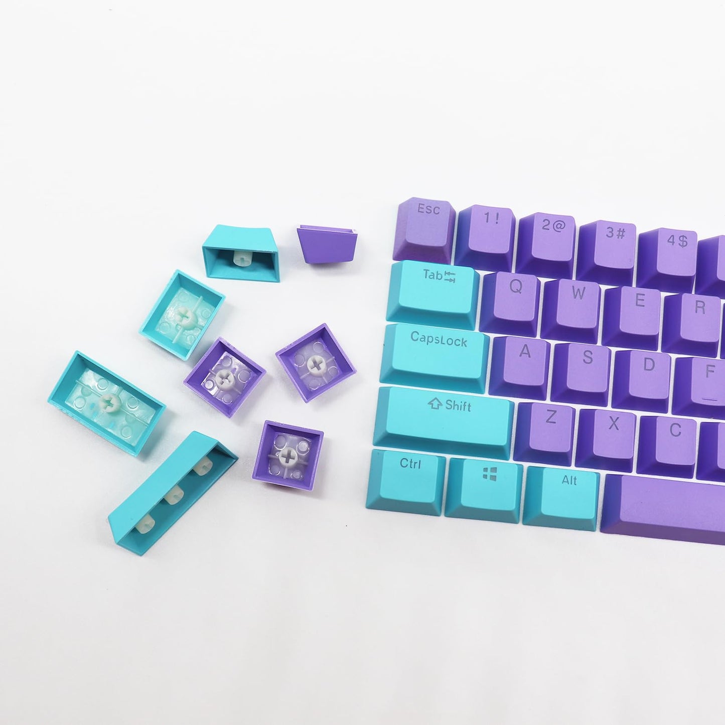 GTSP 61 Keycaps 60 Percent, Ducky One 2 Mini Keycaps for Mechanical Keyboard OEM Profile RGB PBT Keycap Set with Key Puller for Cherry MX Switches SK 61/Joker (Only keycaps) Blue