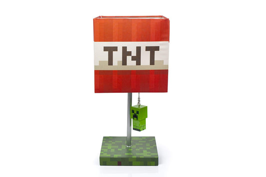 Minecraft TNT Desk Lamp – 14-Inch LED Block with 3D Creeper Puller Light Home Decor