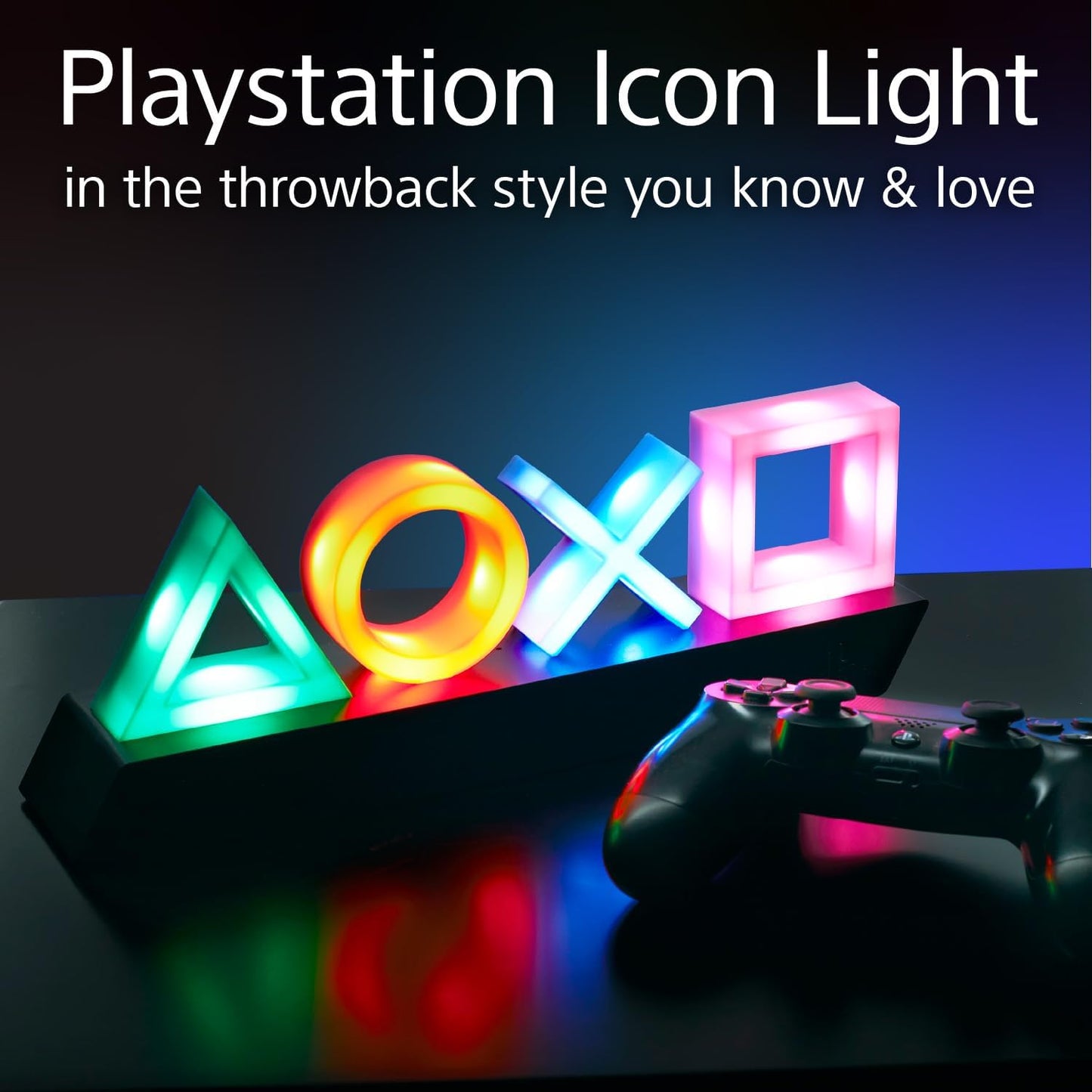 PlayStation Icon Light – USB Powered Controller Icon Lamp with 3 Light Modes