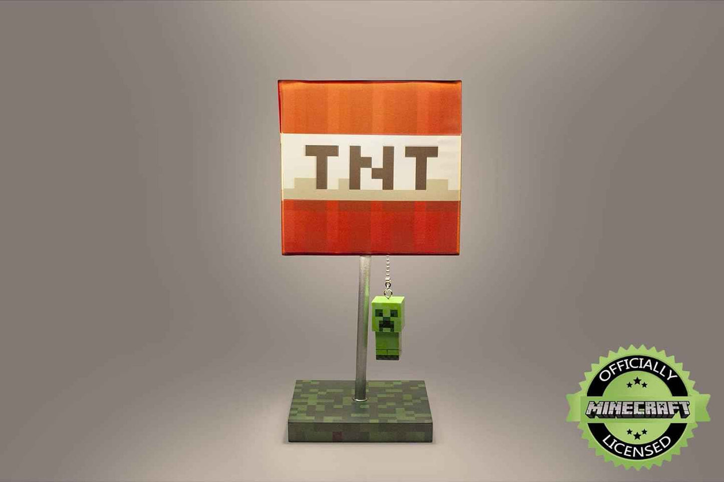 Minecraft TNT Block 14-Inch Desk Lamp with 3D Creeper Puller | LED Lamp