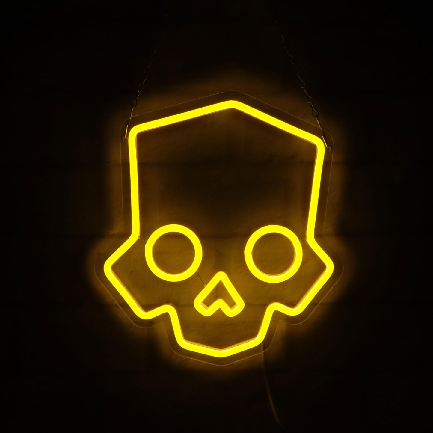 Skull Neon Sign – Yellow LED Neon Lights for Game Room Decor & Man Cave Lighting Home Decor