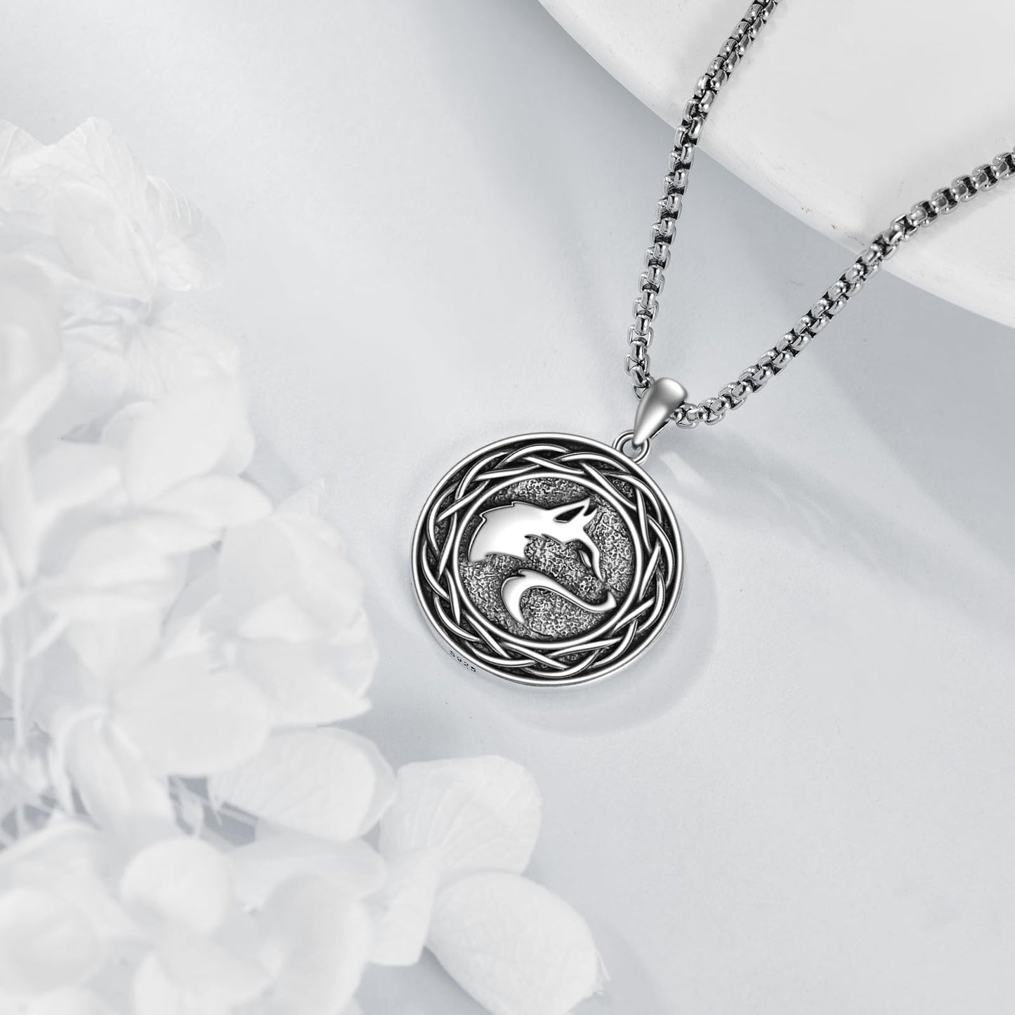 Viking Necklace for Men Sterling Silver Arrowhead/Therian/Raven/Thors Hammer Pendant Necklaces Jewelry Gifts for Men Women