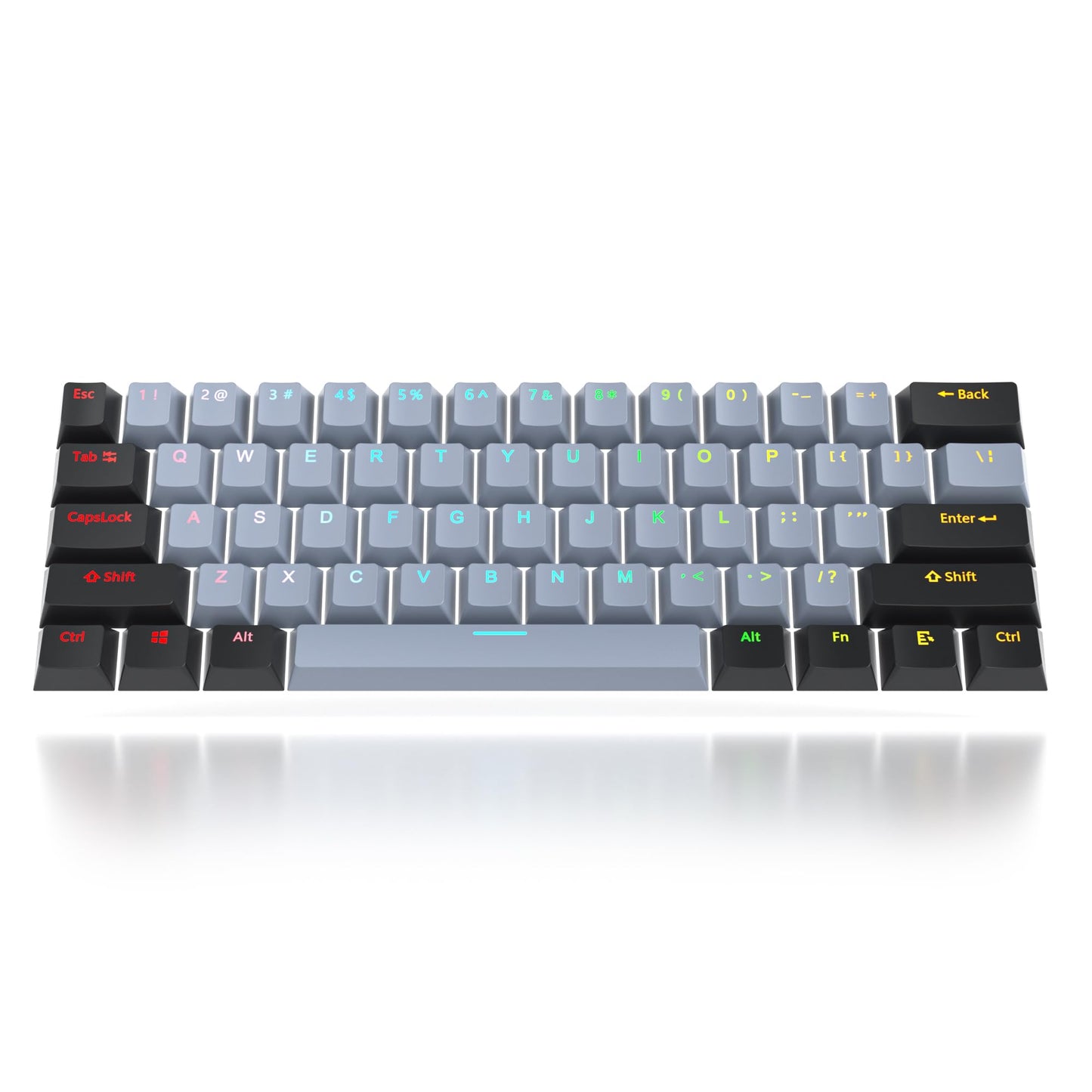 GTSP 61 Keycaps 60 Percent, Ducky One 2 Mini Keycaps for Mechanical Keyboard OEM Profile RGB PBT Keycap Set with Key Puller for Cherry MX Switches SK 61/Joker (Only keycaps) Blue