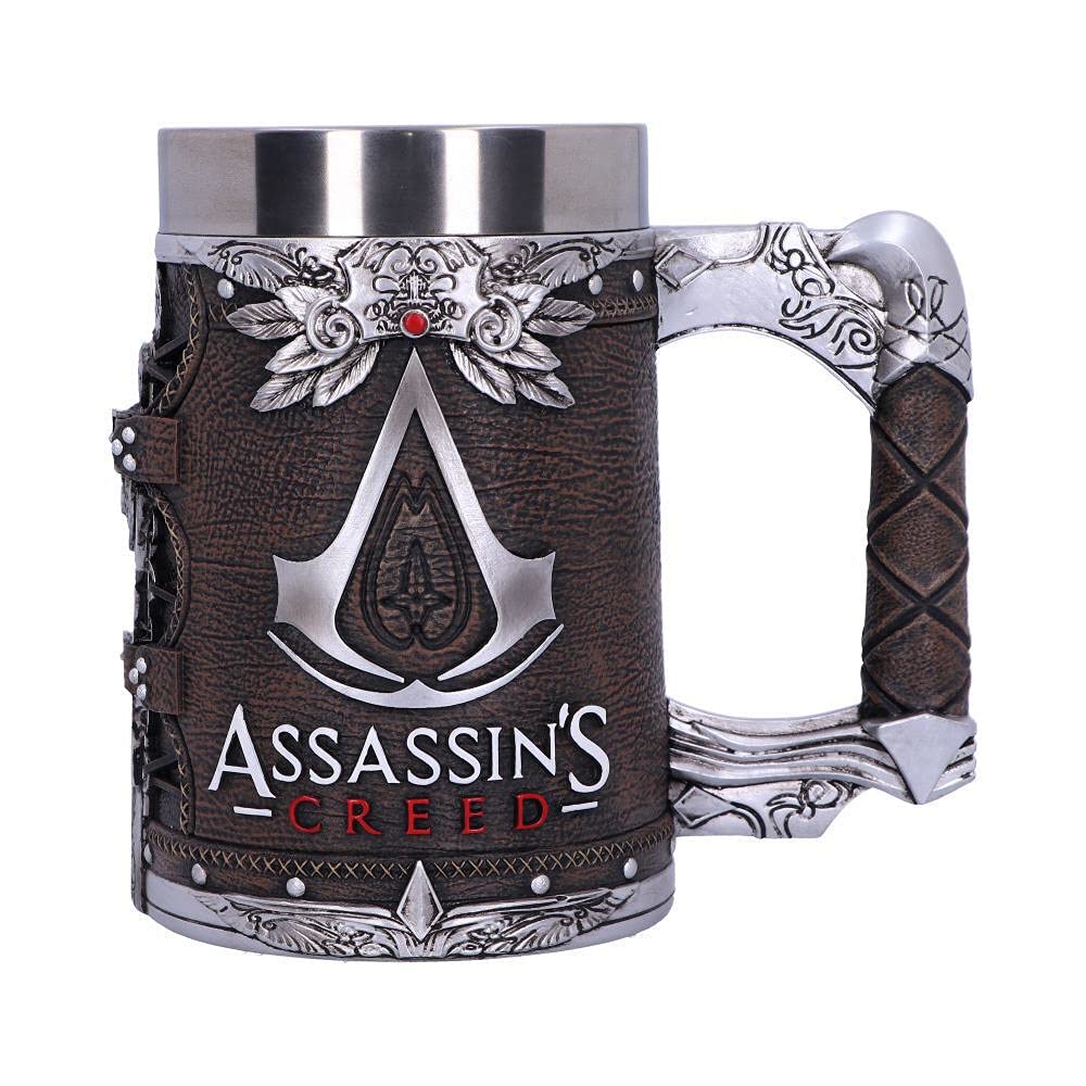 Nemesis Now Video Game Merch Tankard, Hand-Painted Resin Beer Mug, Stainless Steel Removable Insert, Gamer Gifts, 15.5cm - Assassin's Creed The Creed Assassin's Creed Hidden Blade
