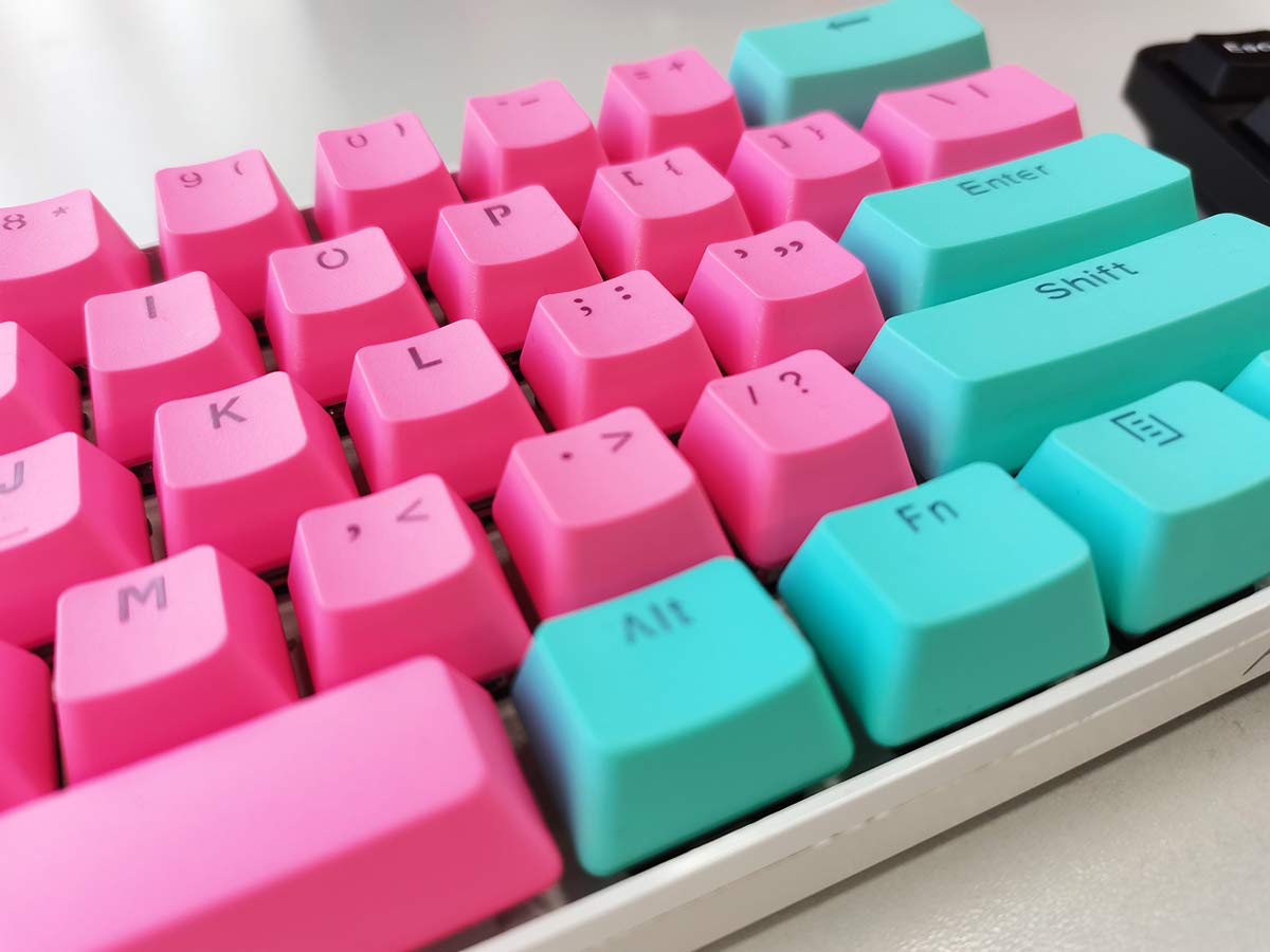 GTSP 61 Keycaps 60 Percent, Ducky One 2 Mini Keycaps for Mechanical Keyboard OEM Profile RGB PBT Keycap Set with Key Puller for Cherry MX Switches SK 61/Joker (Only keycaps) Blue