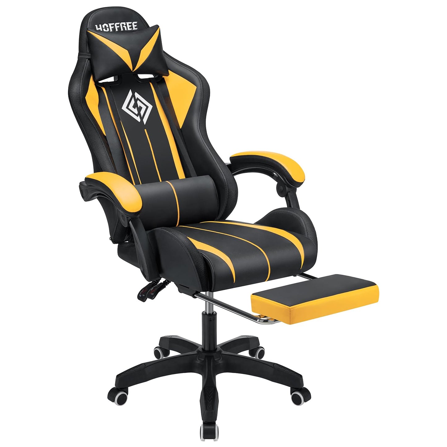 RGB Gaming Chair – Massage Gaming Chair with Bluetooth Speakers, Footrest & LED Lights Gaming Accessories