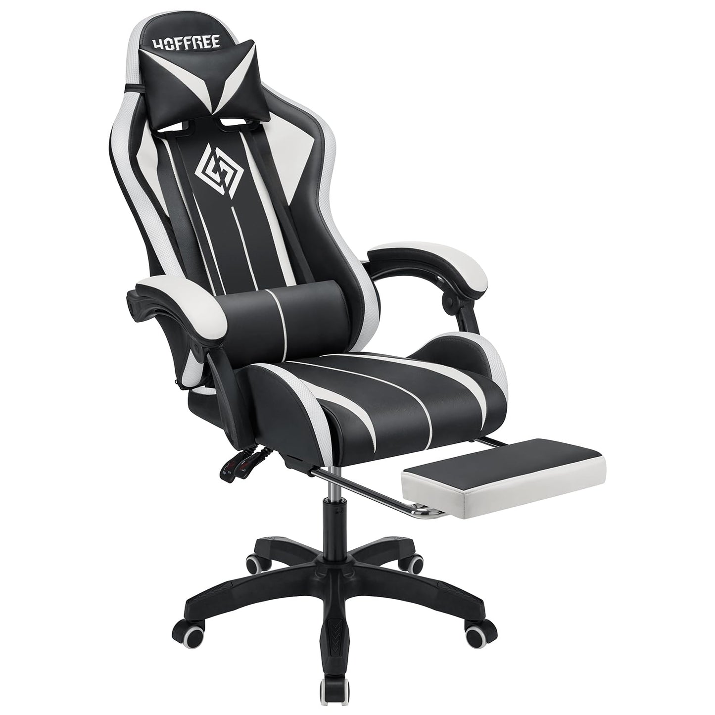 RGB Gaming Chair – Massage Gaming Chair with Bluetooth Speakers, Footrest & LED Lights Gaming Accessories