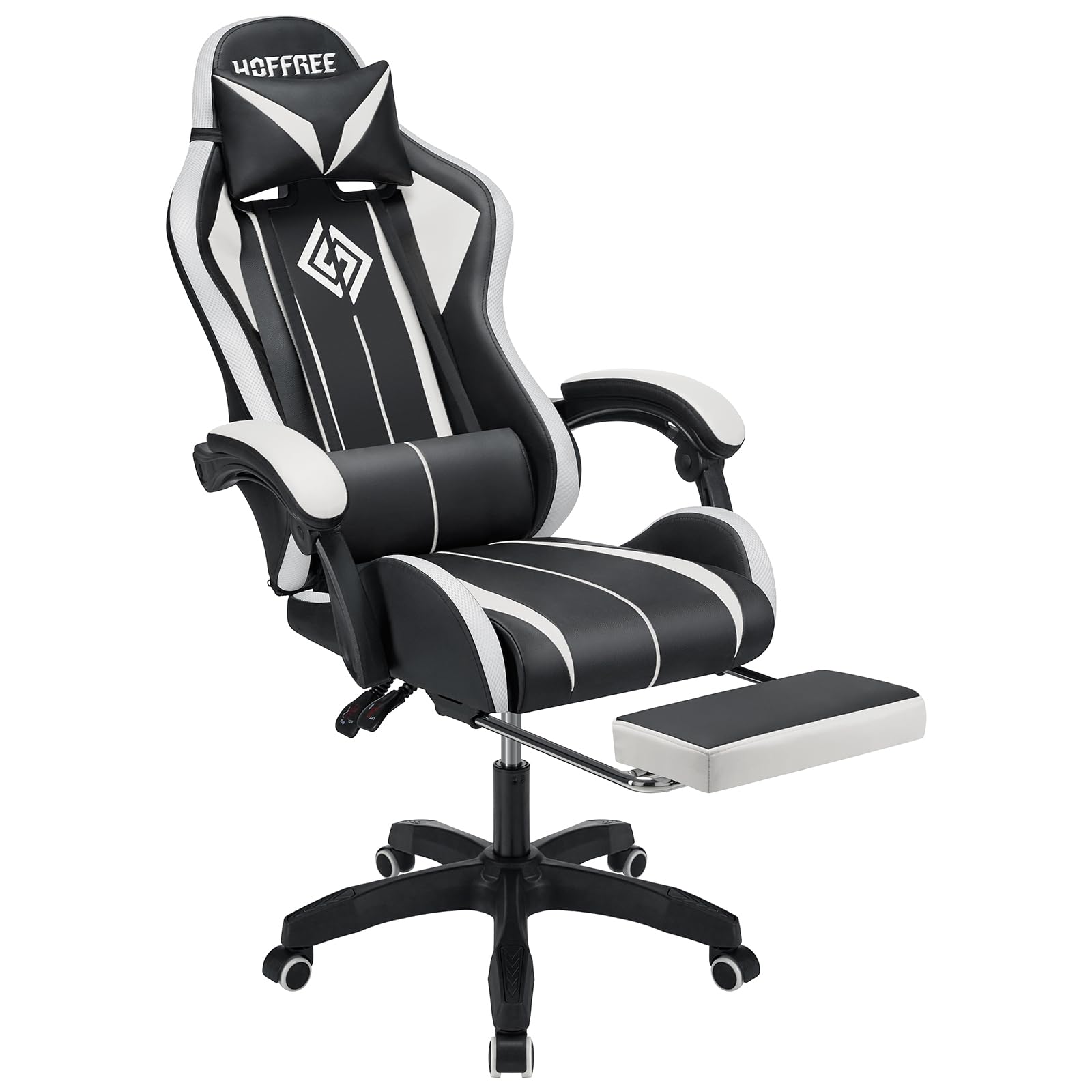 RGB Gaming Chair – Massage Gaming Chair with Bluetooth Speakers, Footrest & LED Lights Gaming Accessories