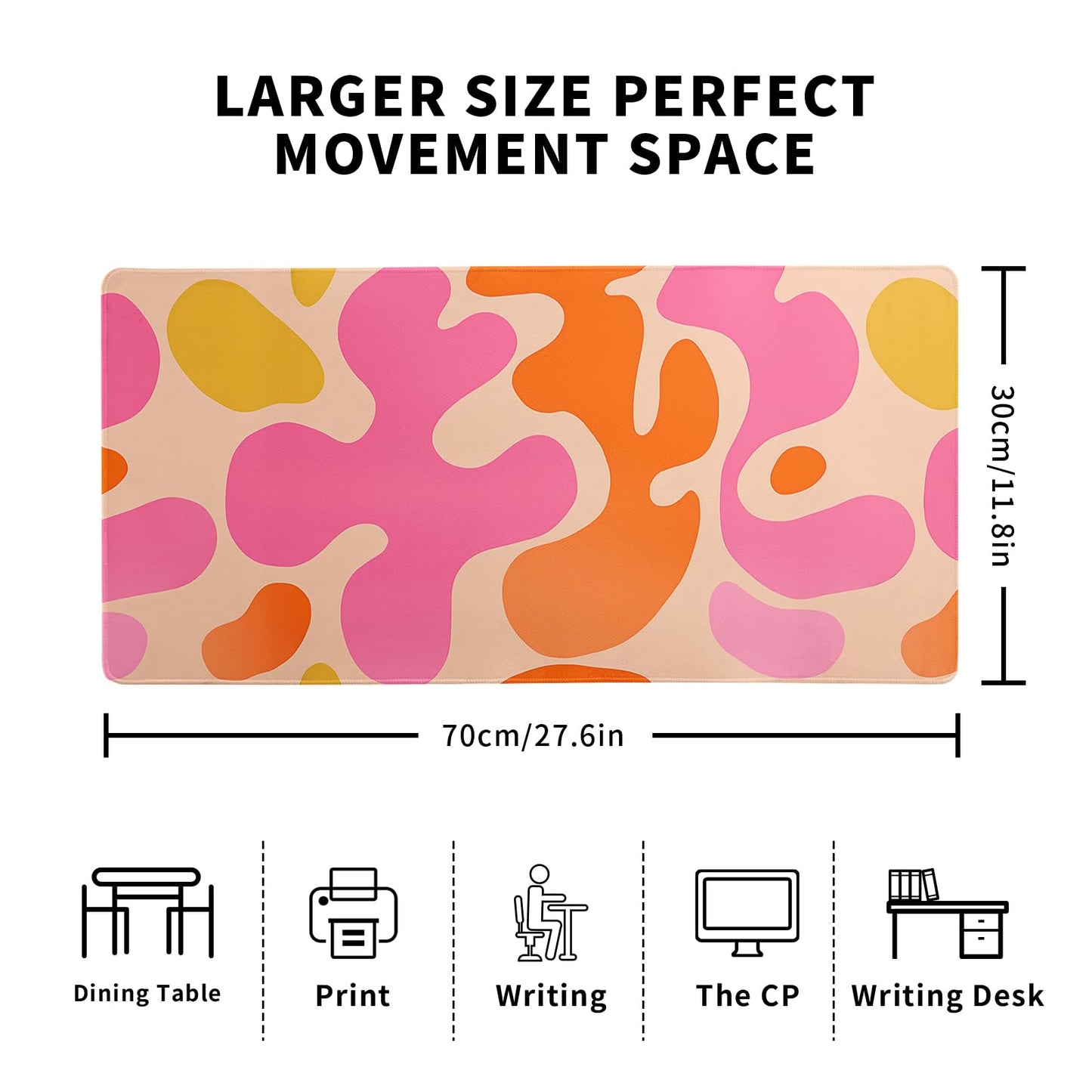 Mountain Gaming Mouse Pad 27.6x11.8 Inch Forest Large Mousepad Extended Grey Mousepad Gaming Non-Slip Rubber Base Stitched Edges Keyboard Mouse Mat Desk Pad for Office Home and Game