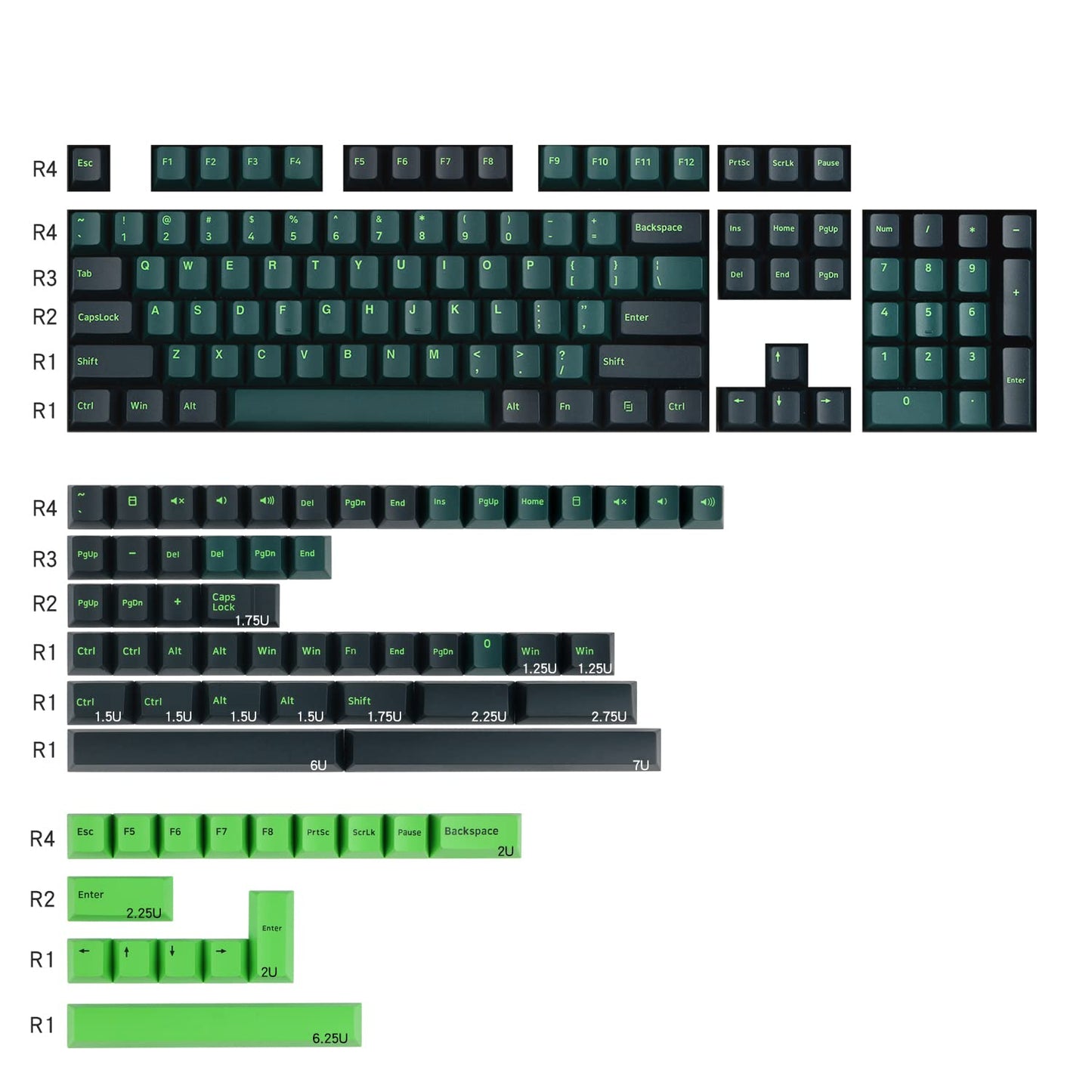 GTSP 61 Keycaps 60 Percent, Ducky One 2 Mini Keycaps for Mechanical Keyboard OEM Profile RGB PBT Keycap Set with Key Puller for Cherry MX Switches SK 61/Joker (Only keycaps) Blue