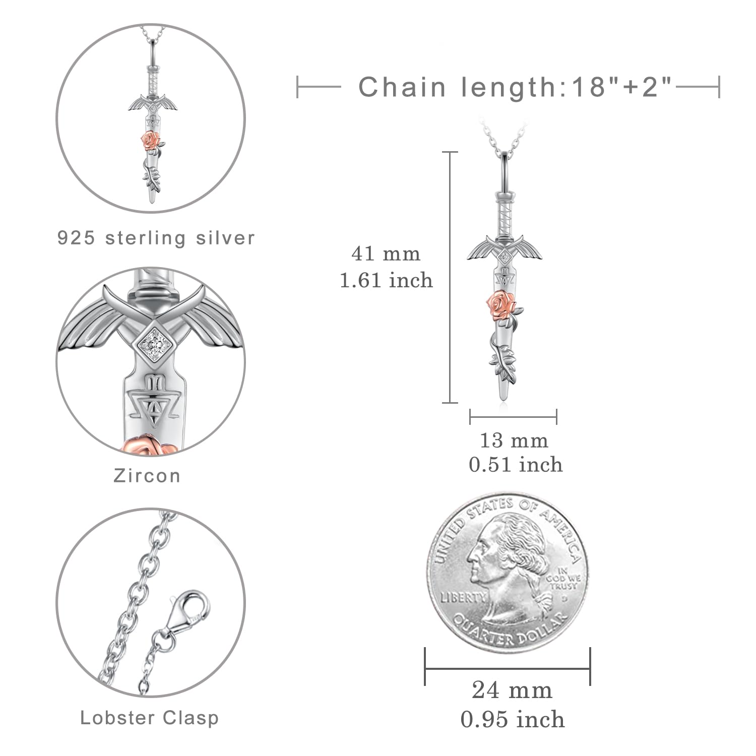 Master Sword Necklace – Sterling Silver Link Sword Pendant | Hyrule Warriors Jewelry Jewelry