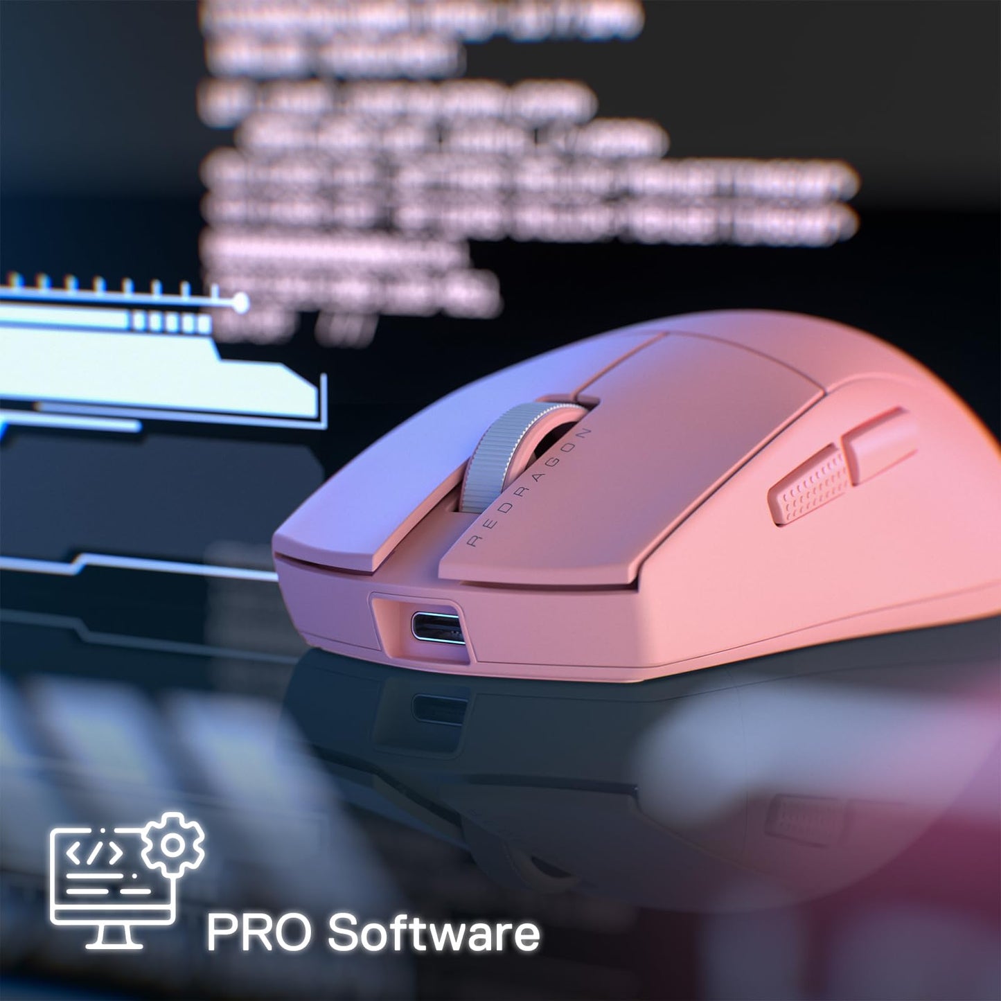 Redragon M916AK PRO 3-Mode Anime Gaming Mouse, 42G Ultra-Light 26K DPI Gaming Mouse w/Ergonomic Natural Grip Build, Full Programmable Buttons, Software Supports DIY Keybinds & DPI