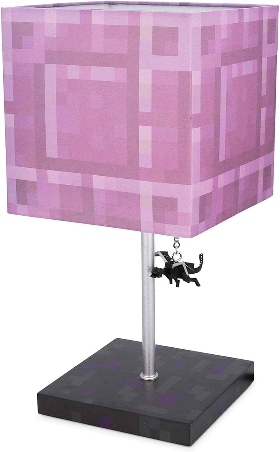 Minecraft Nether Portal Desk Lamp with Ender Dragon Pull | Nightstand Table Lamp with LED Mood Light for Bedroom, Desk, Living Room, Playroom | Home Decor Kids Room Essentials | Video Game Gifts