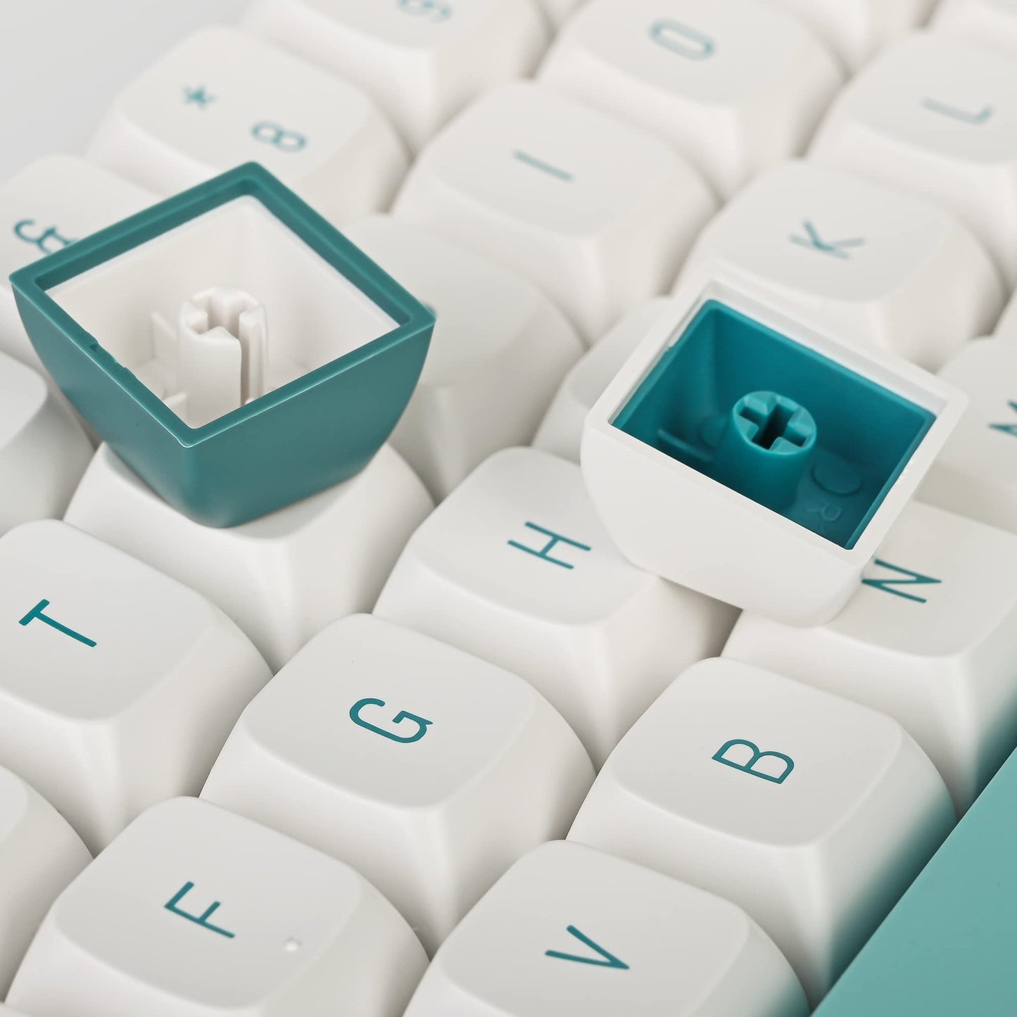 GTSP 61 Keycaps 60 Percent, Ducky One 2 Mini Keycaps for Mechanical Keyboard OEM Profile RGB PBT Keycap Set with Key Puller for Cherry MX Switches SK 61/Joker (Only keycaps) Blue