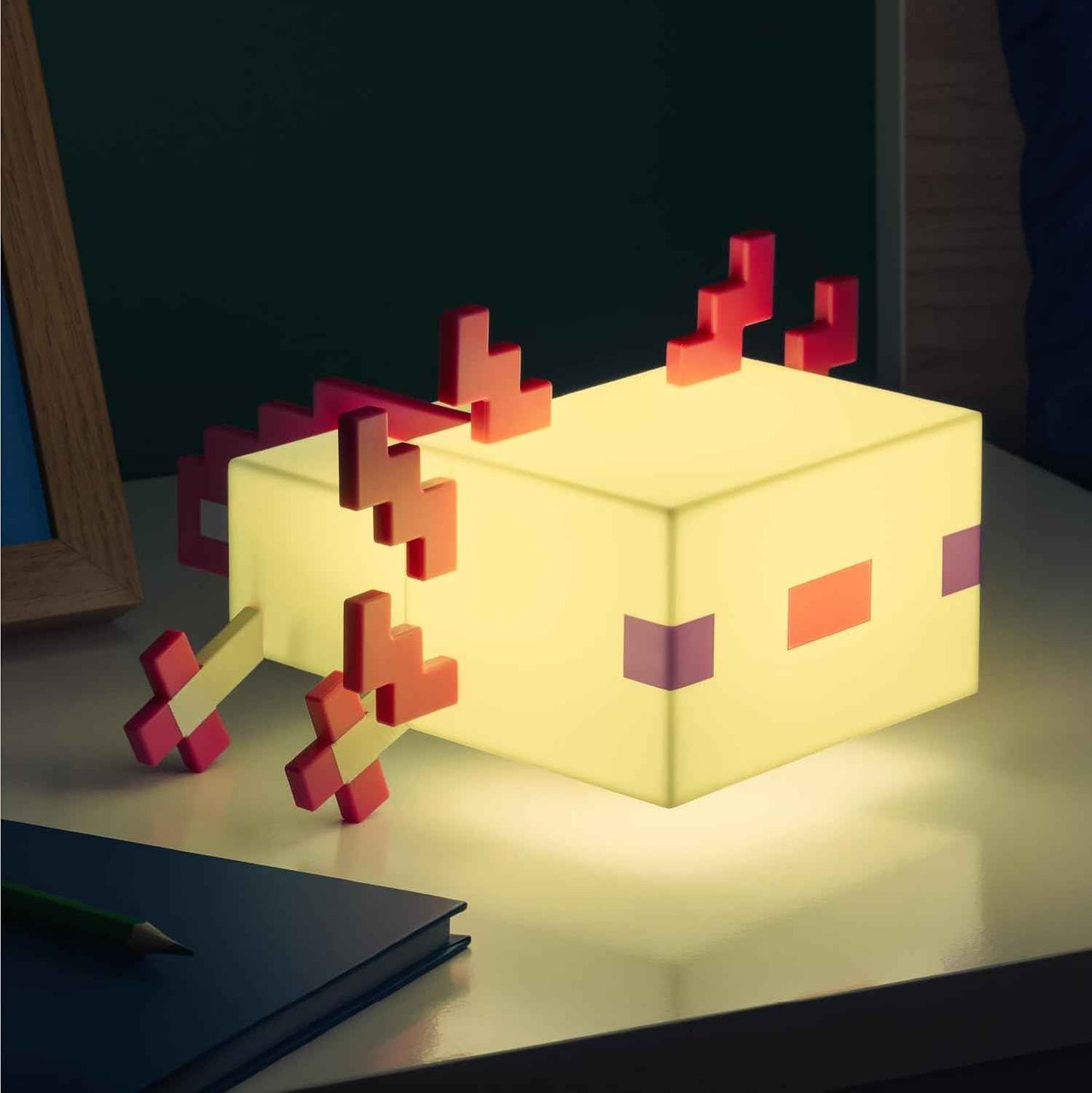 Paladone Minecraft Axolotl Light, Five Color Modes, Minecraft Lamp to Decorate Your Gaming Desk or Night Stand