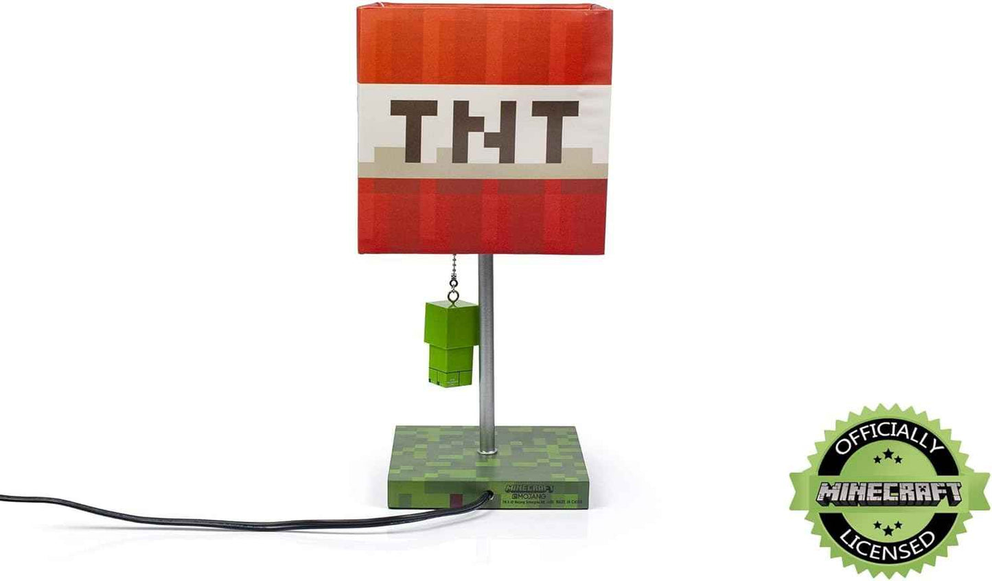 Minecraft TNT Block 14-Inch Desk Lamp with 3D Creeper Puller | LED Lamp