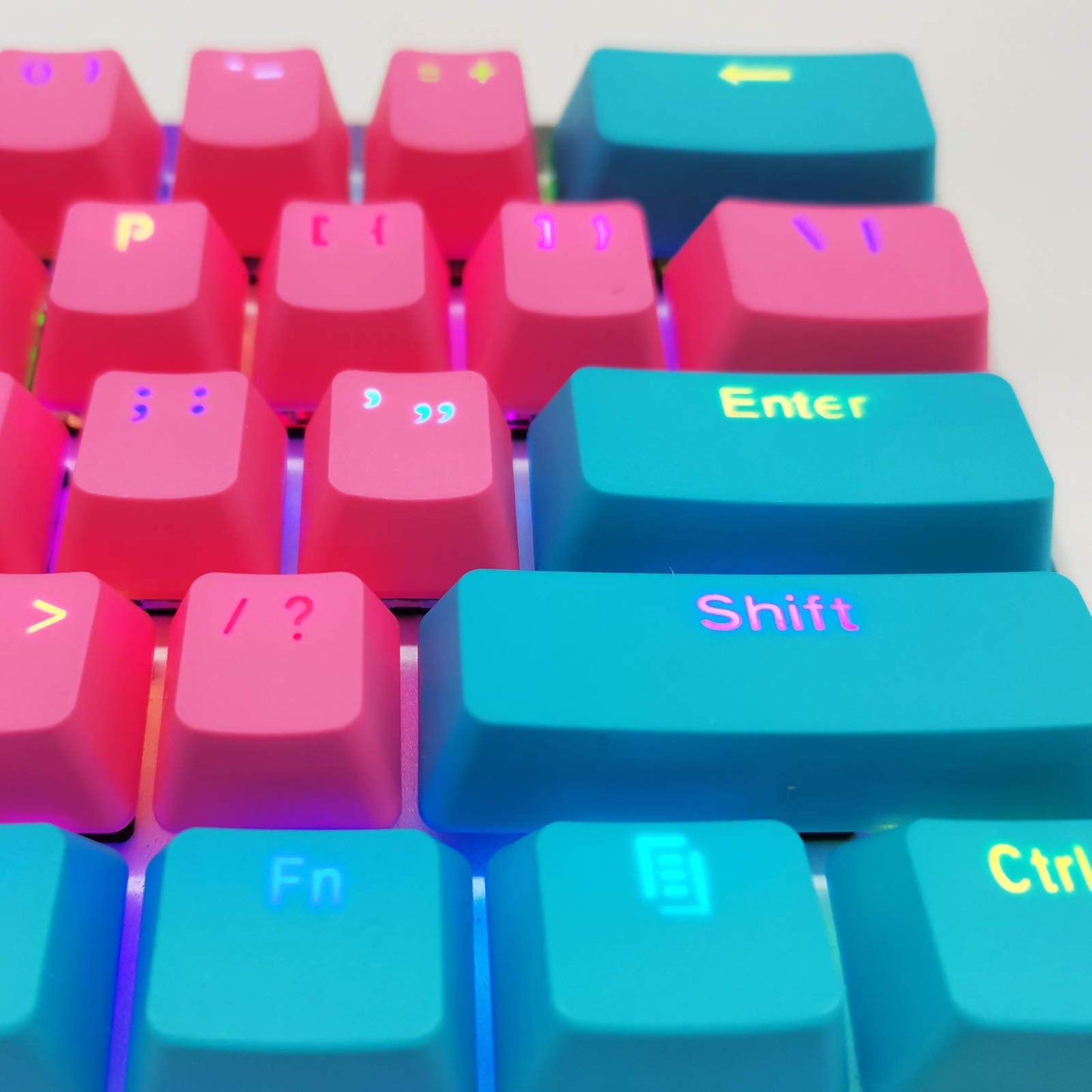 GTSP 61 Keycaps 60 Percent, Ducky One 2 Mini Keycaps for Mechanical Keyboard OEM Profile RGB PBT Keycap Set with Key Puller for Cherry MX Switches SK 61/Joker (Only keycaps) Blue