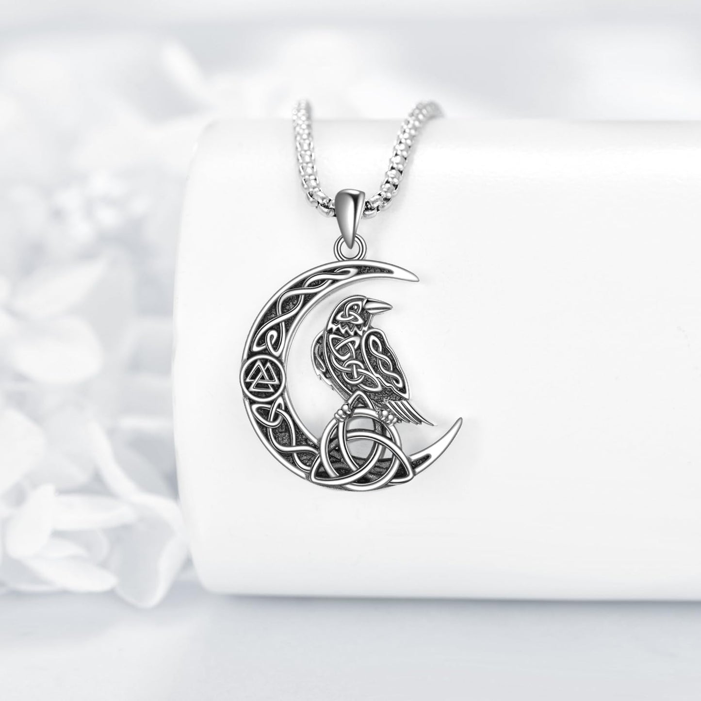 Viking Necklace for Men Sterling Silver Arrowhead/Therian/Raven/Thors Hammer Pendant Necklaces Jewelry Gifts for Men Women