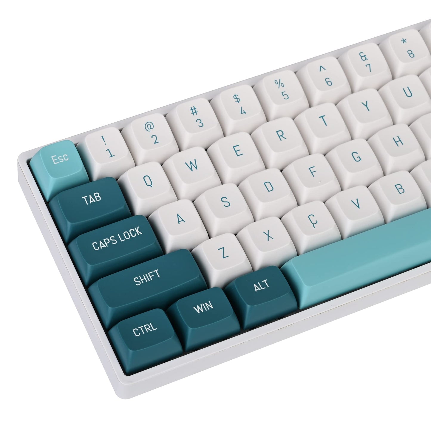 GTSP 61 Keycaps 60 Percent, Ducky One 2 Mini Keycaps for Mechanical Keyboard OEM Profile RGB PBT Keycap Set with Key Puller for Cherry MX Switches SK 61/Joker (Only keycaps) Blue