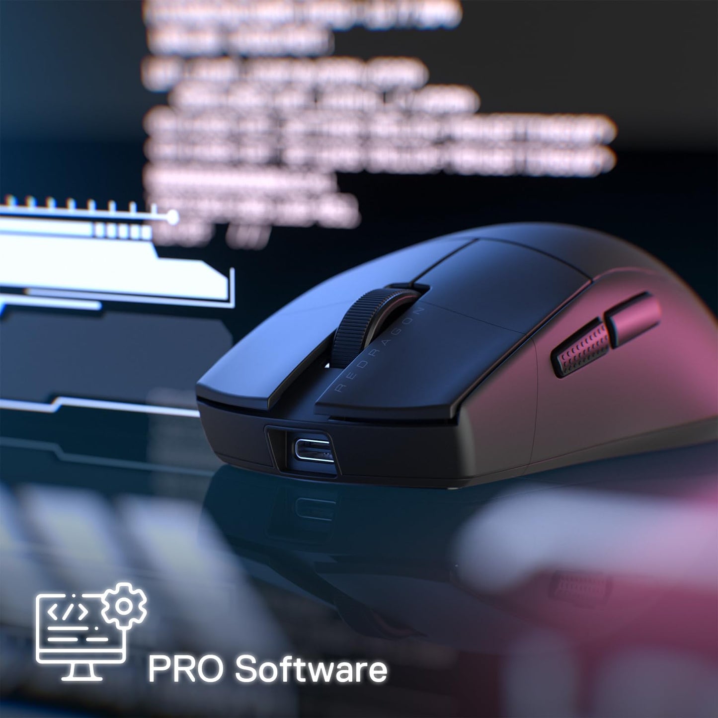 Redragon M916AK PRO 3-Mode Anime Gaming Mouse, 42G Ultra-Light 26K DPI Gaming Mouse w/Ergonomic Natural Grip Build, Full Programmable Buttons, Software Supports DIY Keybinds & DPI