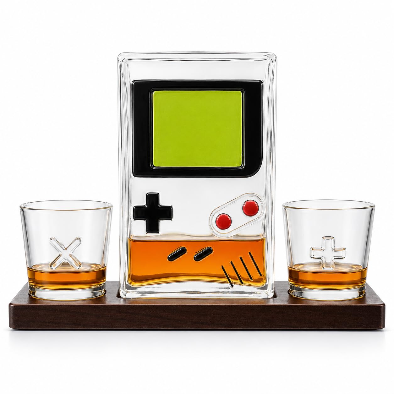 Gaming Controller Whiskey Decanter Set with 2 Glasses & Stand – 850ml Glass Decanter, Video Game Gift for Dad Husband or Boyfriend Valentine's Day Barware for Home Bar Man Cave Birthdays Father’s Day