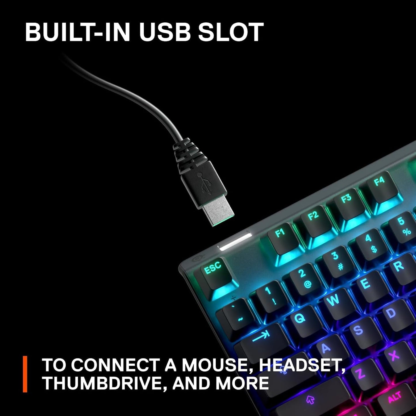 SteelSeries Apex Pro HyperMagnetic Gaming Keyboard — Adjustable Actuation — OLED Screen — RGB – USB Passthrough