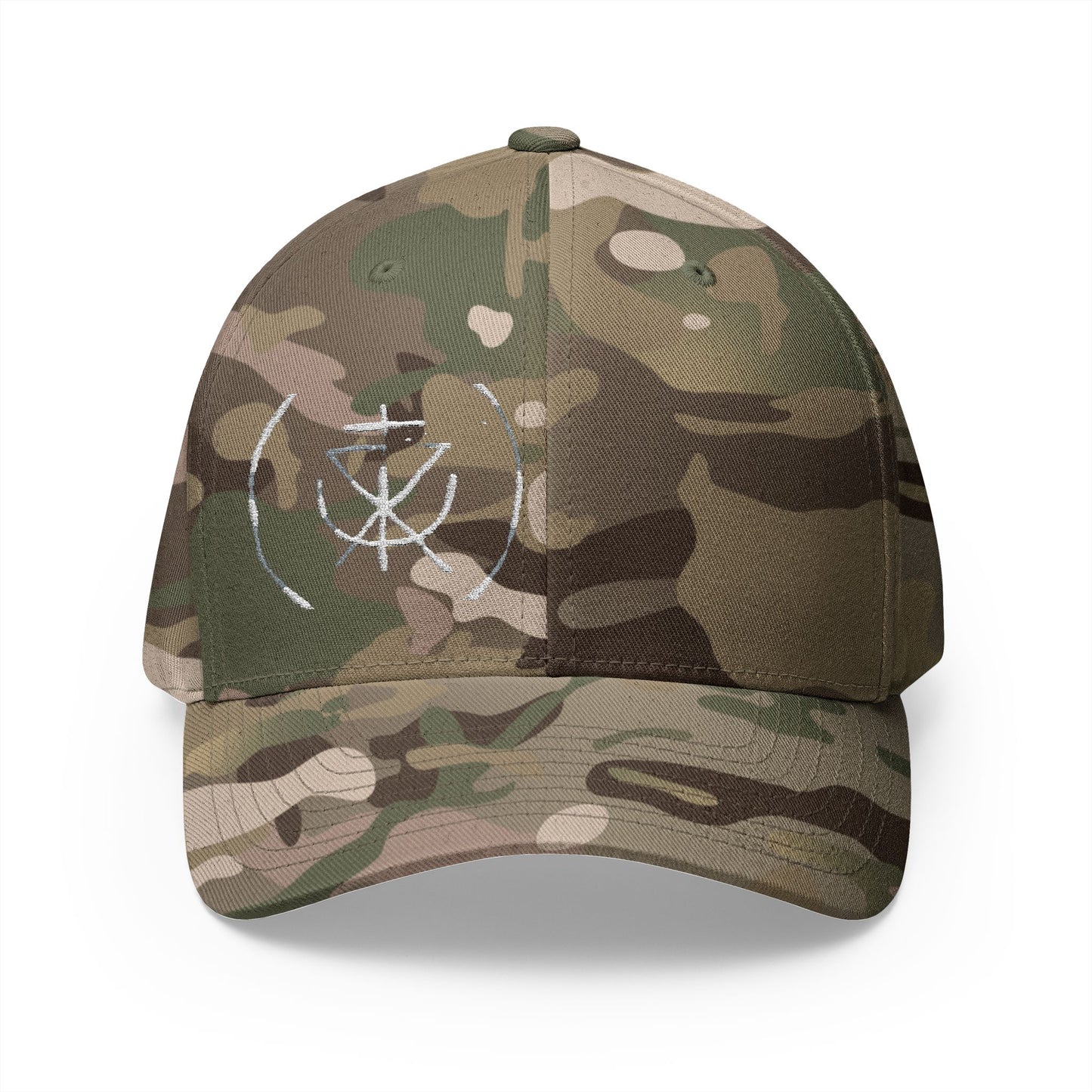 Embroidered Closed-Back Cap | Trendy Dad Hat, Fashion Accessory, Gift for Guardians, Casual Style, Multicam Green Hats