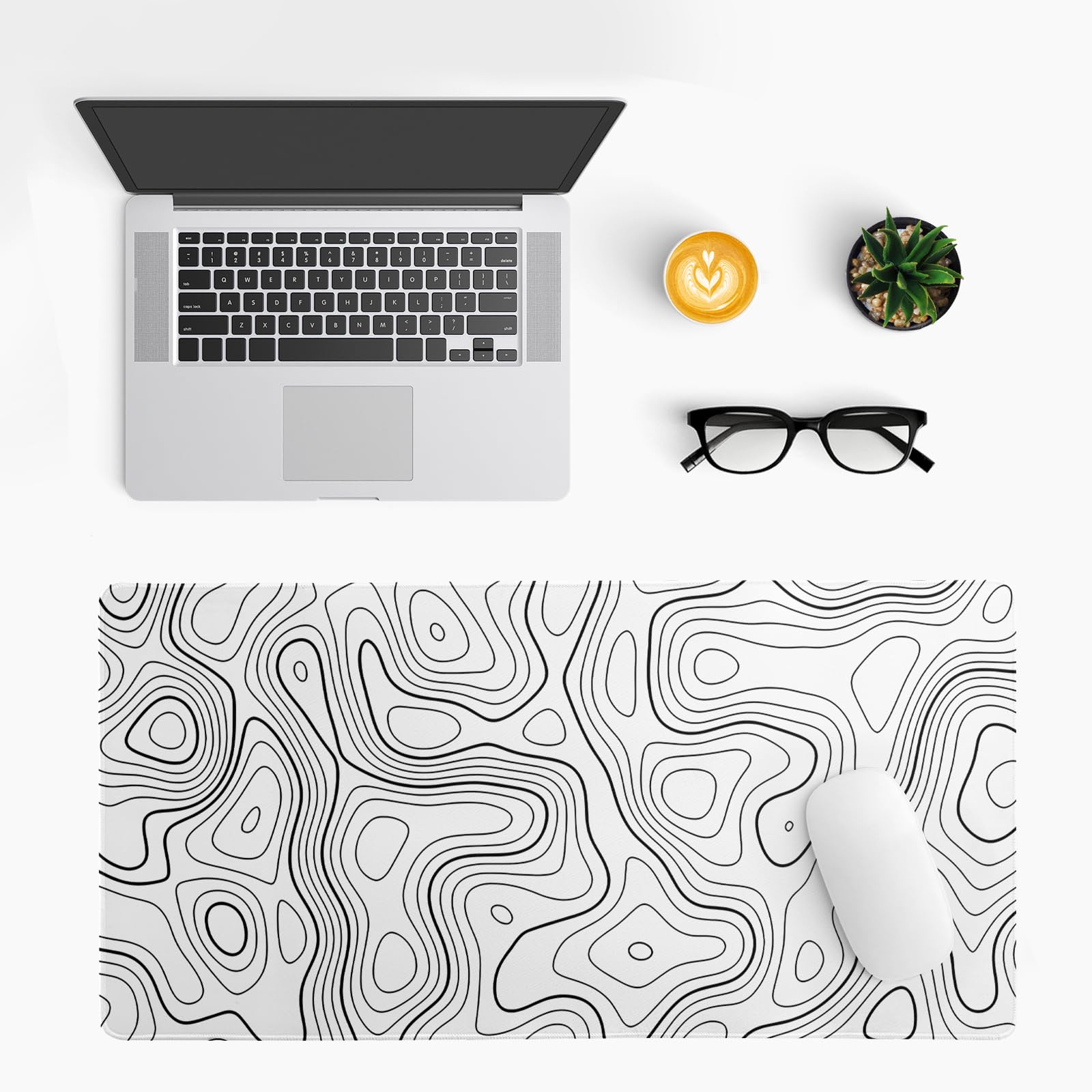 Mountain Gaming Mouse Pad 27.6x11.8 Inch Forest Large Mousepad Extended Grey Mousepad Gaming Non-Slip Rubber Base Stitched Edges Keyboard Mouse Mat Desk Pad for Office Home and Game