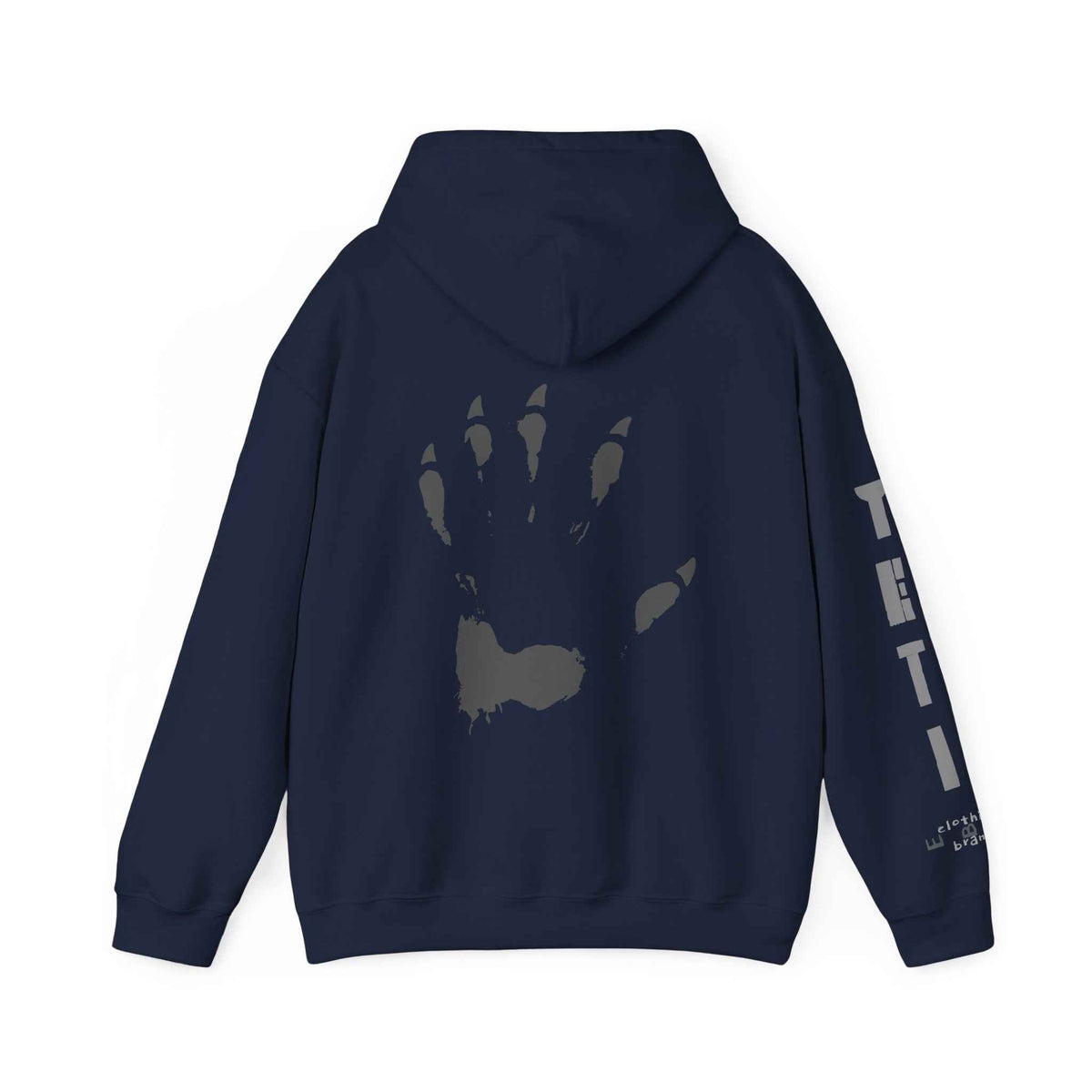 Yeti Claw Hoodie, Bigfoot Sweatshirt, Sasquatch Pullover, Cryptid Jumper, Monster Hooded Top, EBO Design Navy Hoodie