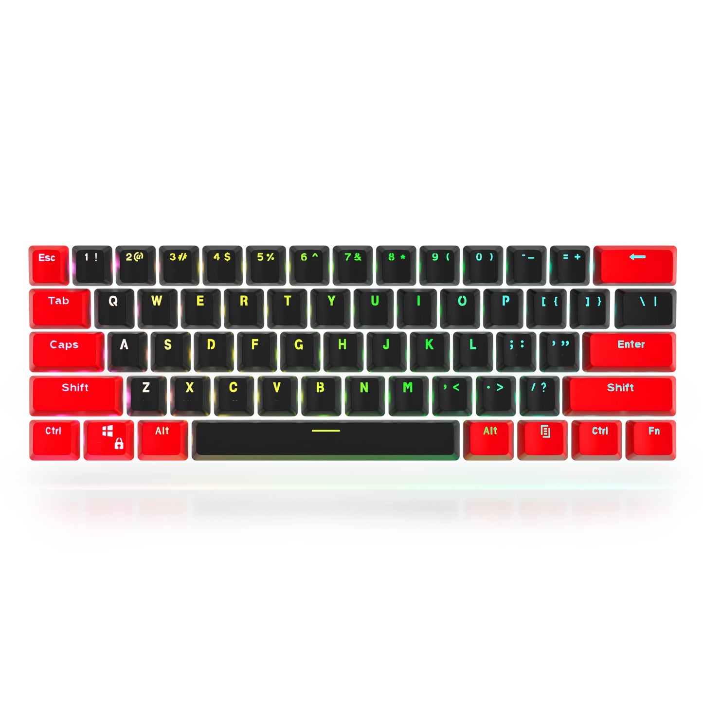 GTSP 61 Keycaps 60 Percent, Ducky One 2 Mini Keycaps for Mechanical Keyboard OEM Profile RGB PBT Keycap Set with Key Puller for Cherry MX Switches SK 61/Joker (Only keycaps) Blue