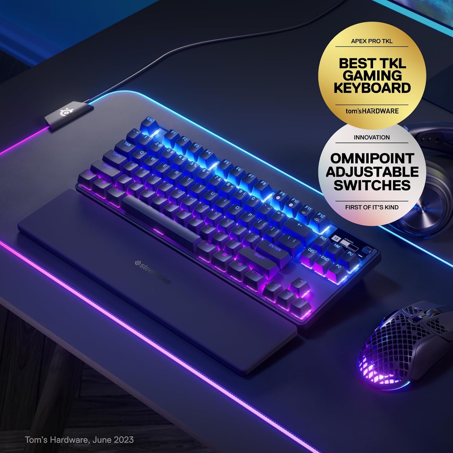 Gaming Keyboard Mechanical RGB With Adjustable Actuation β SteelSeries Apex Pro Wired Gaming Accessories