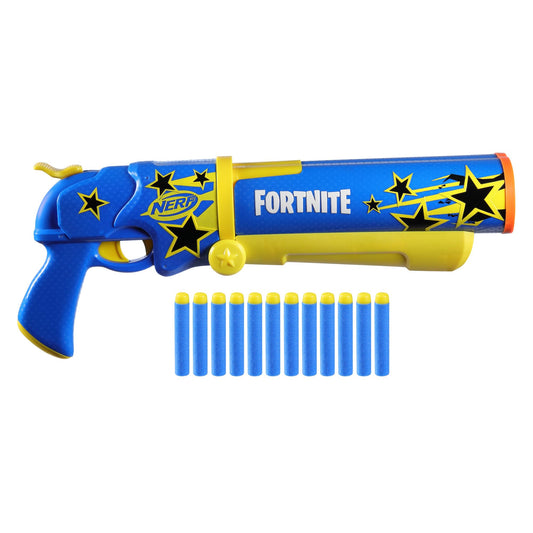 Nerf Fortnite Blaster – Half Tone Hero Wrap | Break Open Barrel, 12 Elite Darts Toy