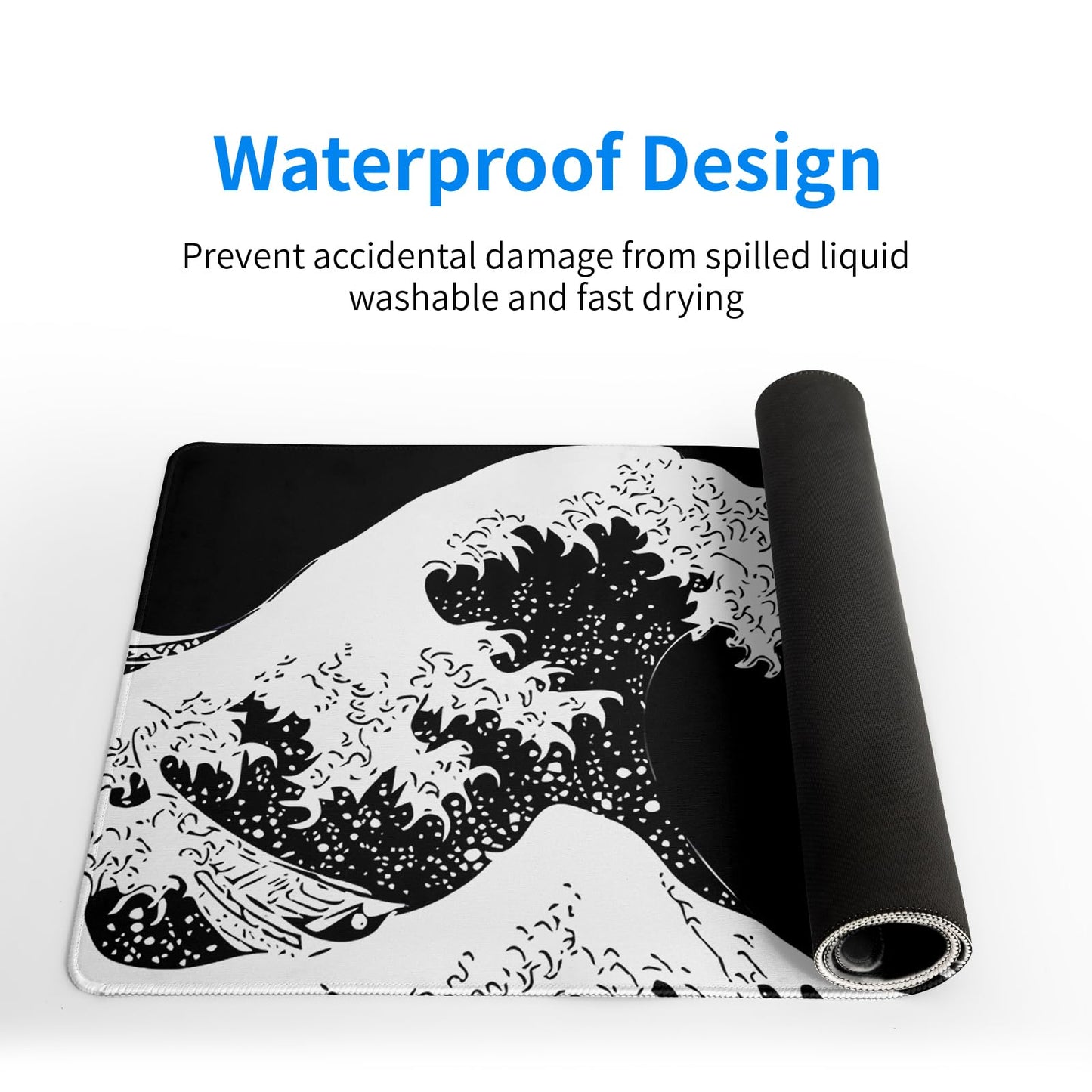 Mountain Gaming Mouse Pad 27.6x11.8 Inch Forest Large Mousepad Extended Grey Mousepad Gaming Non-Slip Rubber Base Stitched Edges Keyboard Mouse Mat Desk Pad for Office Home and Game