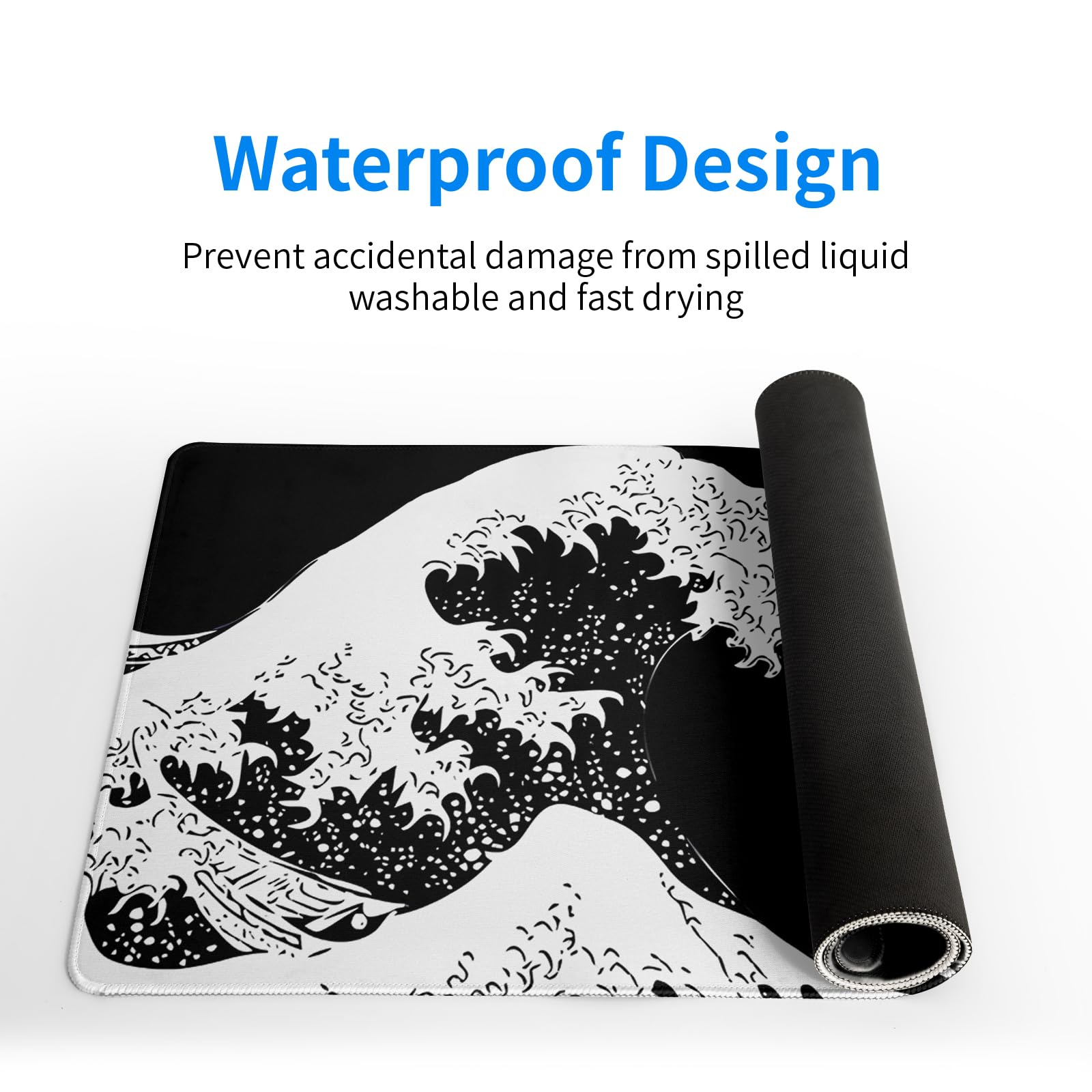 Mountain Gaming Mouse Pad 27.6x11.8 Inch Forest Large Mousepad Extended Grey Mousepad Gaming Non-Slip Rubber Base Stitched Edges Keyboard Mouse Mat Desk Pad for Office Home and Game