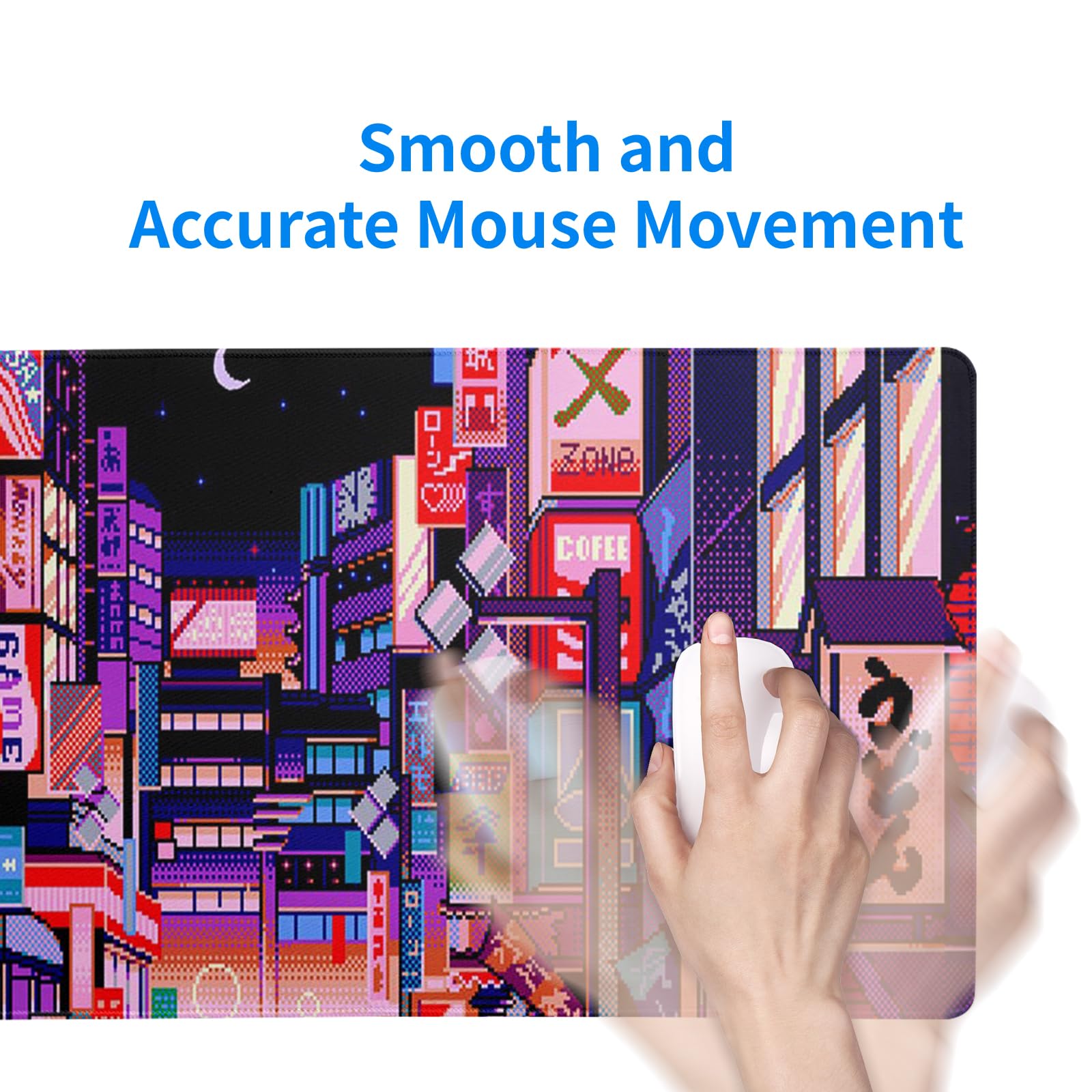 Mountain Gaming Mouse Pad 27.6x11.8 Inch Forest Large Mousepad Extended Grey Mousepad Gaming Non-Slip Rubber Base Stitched Edges Keyboard Mouse Mat Desk Pad for Office Home and Game