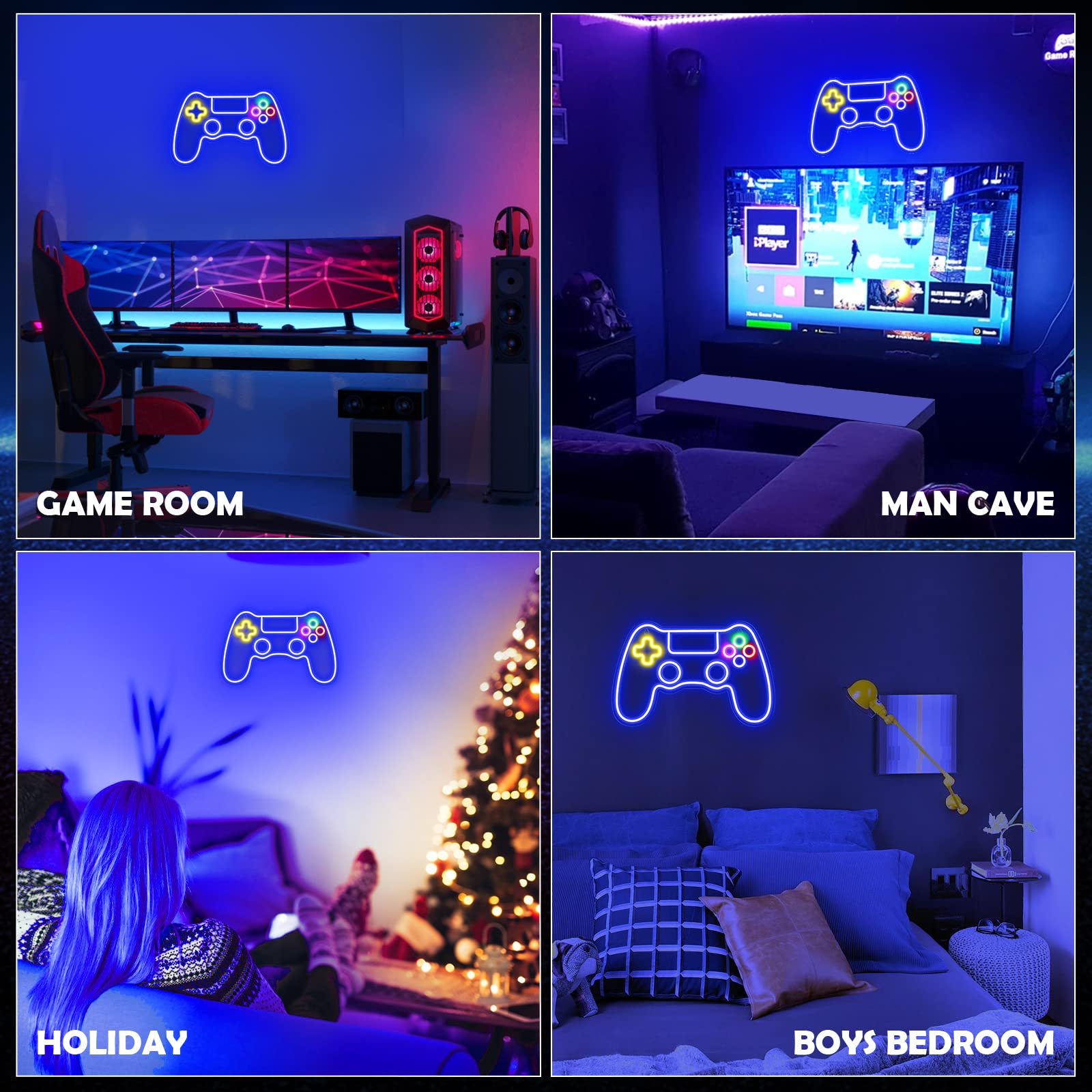 Gaming Neon Sign - LED Neon Light for Game Room Decoration | Teen Gamer Gift Home Decor