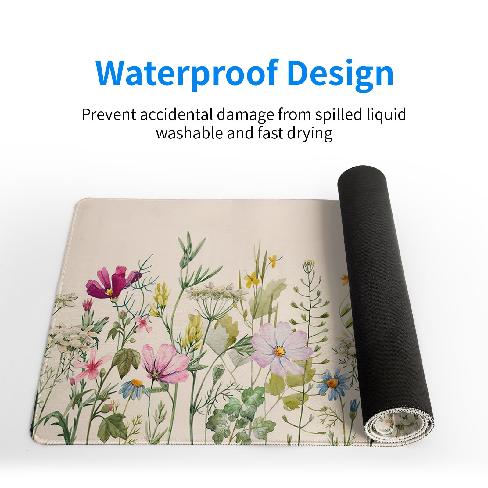 Gaming Mouse Pad – Large Non Slip Mouse Mat with Sea Wave Design, 31.5x11.8 Inch Mousepad