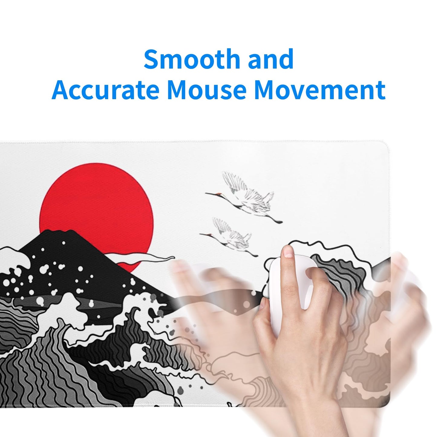 Mountain Gaming Mouse Pad 27.6x11.8 Inch Forest Large Mousepad Extended Grey Mousepad Gaming Non-Slip Rubber Base Stitched Edges Keyboard Mouse Mat Desk Pad for Office Home and Game