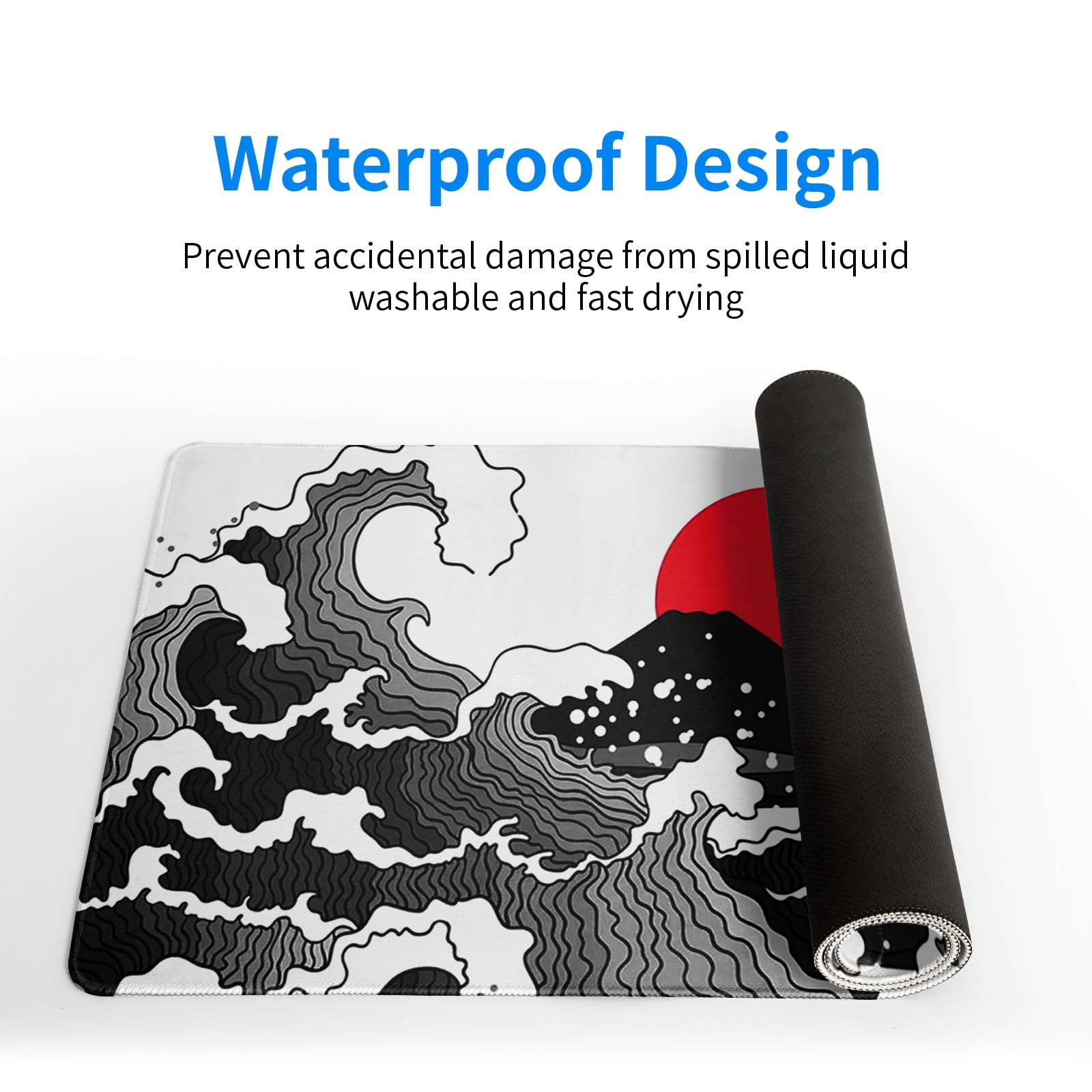 Mountain Gaming Mouse Pad 27.6x11.8 Inch Forest Large Mousepad Extended Grey Mousepad Gaming Non-Slip Rubber Base Stitched Edges Keyboard Mouse Mat Desk Pad for Office Home and Game