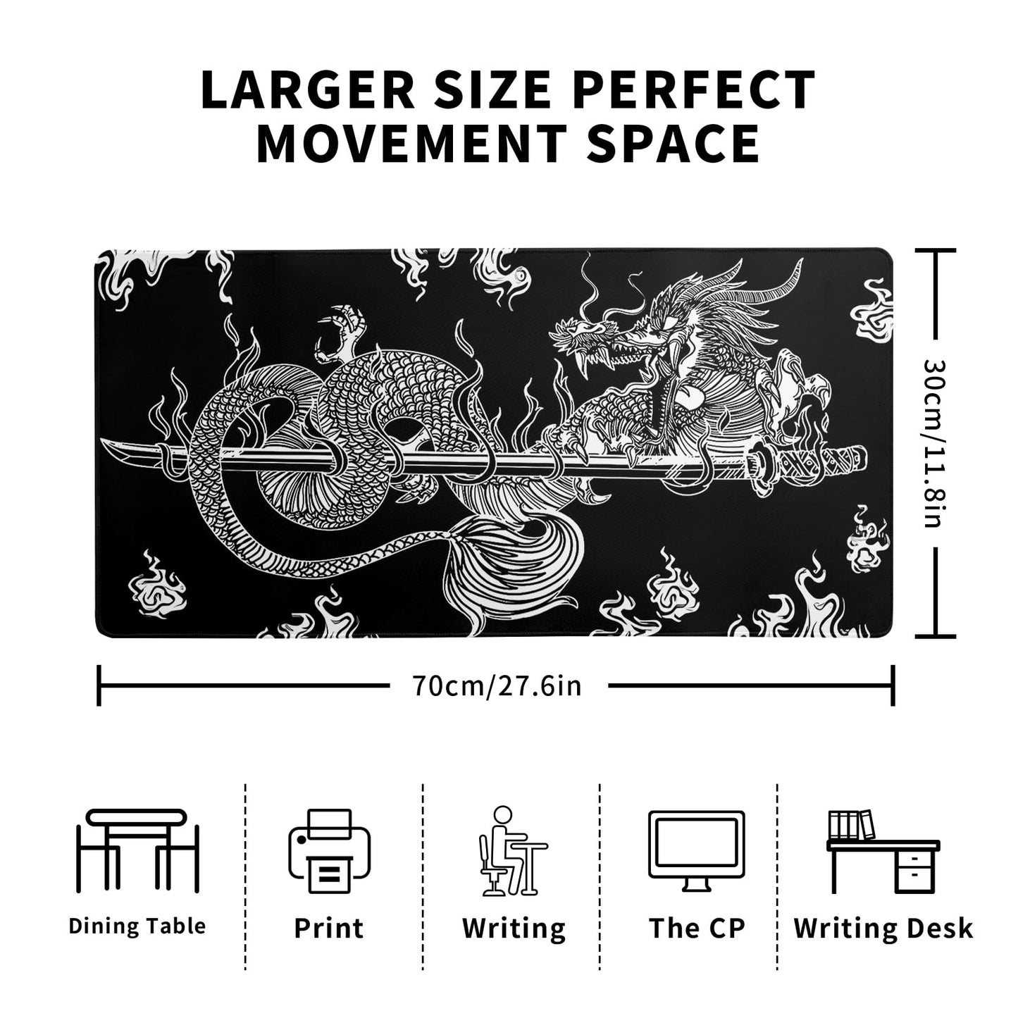 Mountain Gaming Mouse Pad 27.6x11.8 Inch Forest Large Mousepad Extended Grey Mousepad Gaming Non-Slip Rubber Base Stitched Edges Keyboard Mouse Mat Desk Pad for Office Home and Game