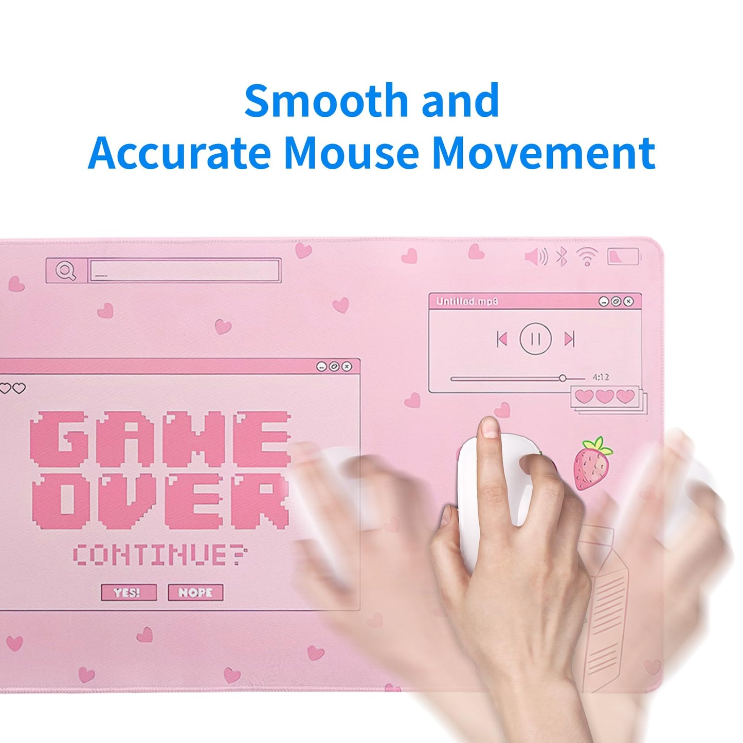 Mountain Gaming Mouse Pad 27.6x11.8 Inch Forest Large Mousepad Extended Grey Mousepad Gaming Non-Slip Rubber Base Stitched Edges Keyboard Mouse Mat Desk Pad for Office Home and Game