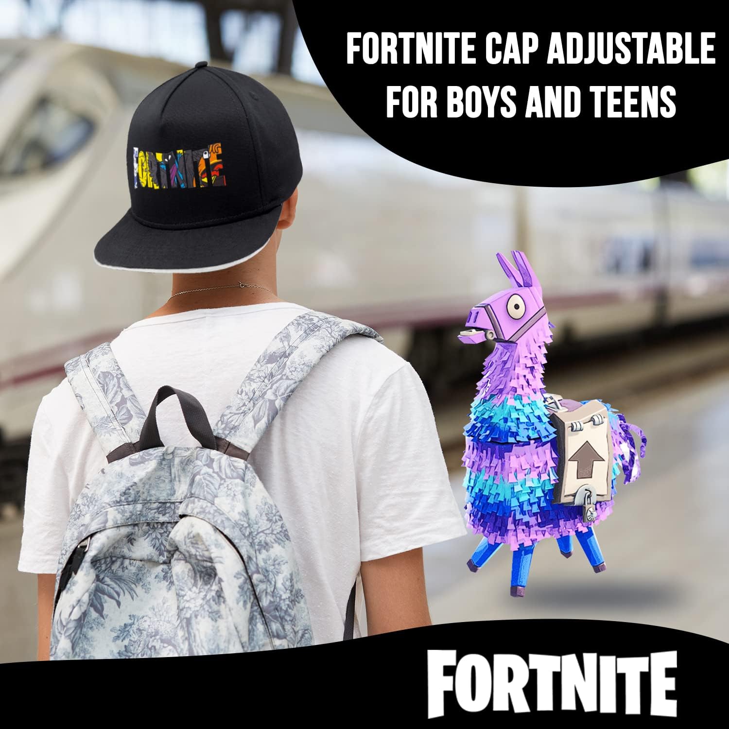 Fortnite Baseball Cap – Boys Fitted Hat With Flatbrim Cotton Design Hats