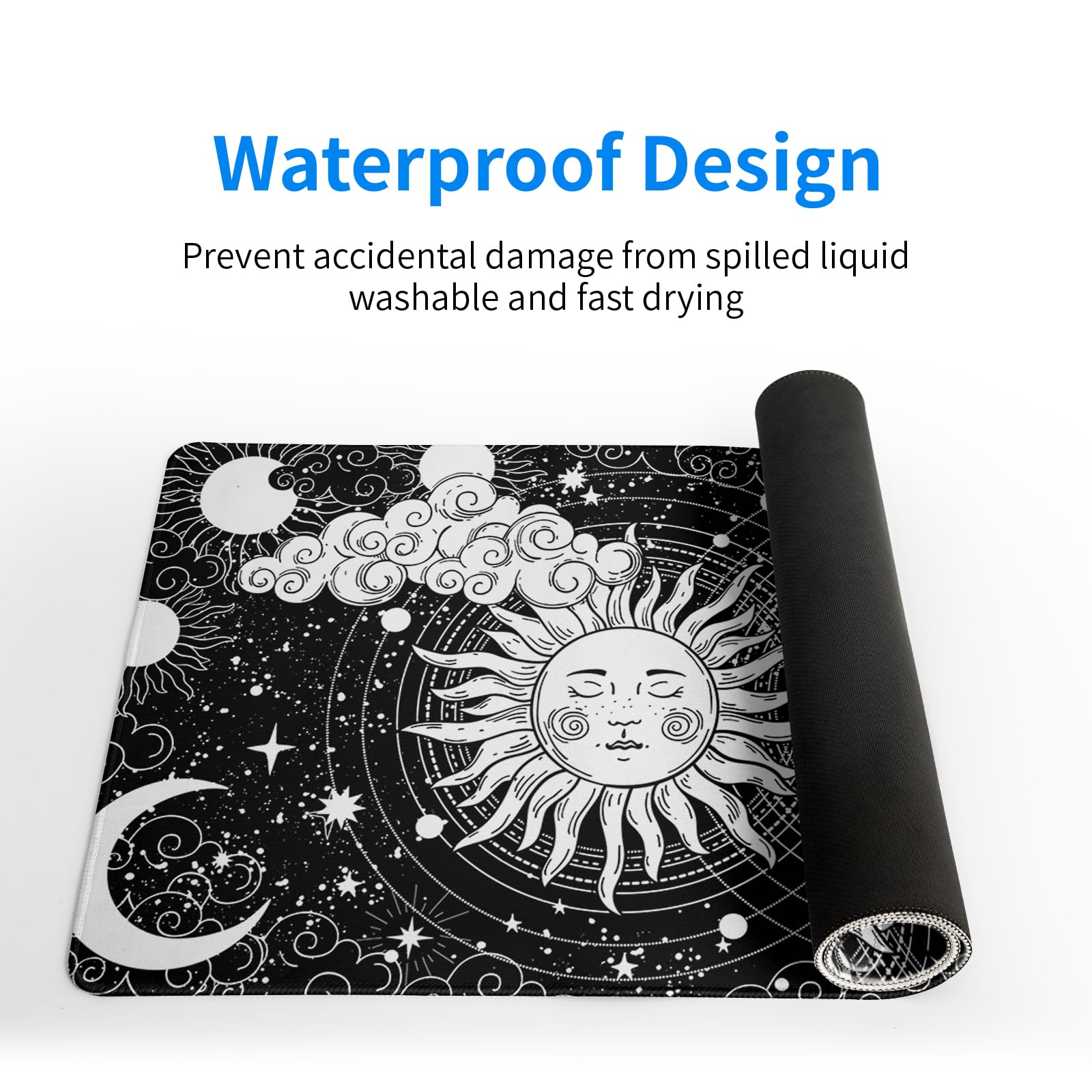 Gaming Mouse Pad – Large Non Slip Mouse Mat with Sea Wave Design, 31.5x11.8 Inch Mousepad