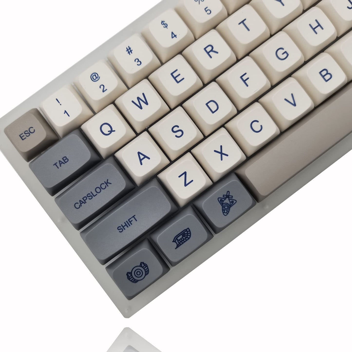 GTSP 61 Keycaps 60 Percent, Ducky One 2 Mini Keycaps for Mechanical Keyboard OEM Profile RGB PBT Keycap Set with Key Puller for Cherry MX Switches SK 61/Joker (Only keycaps) Blue