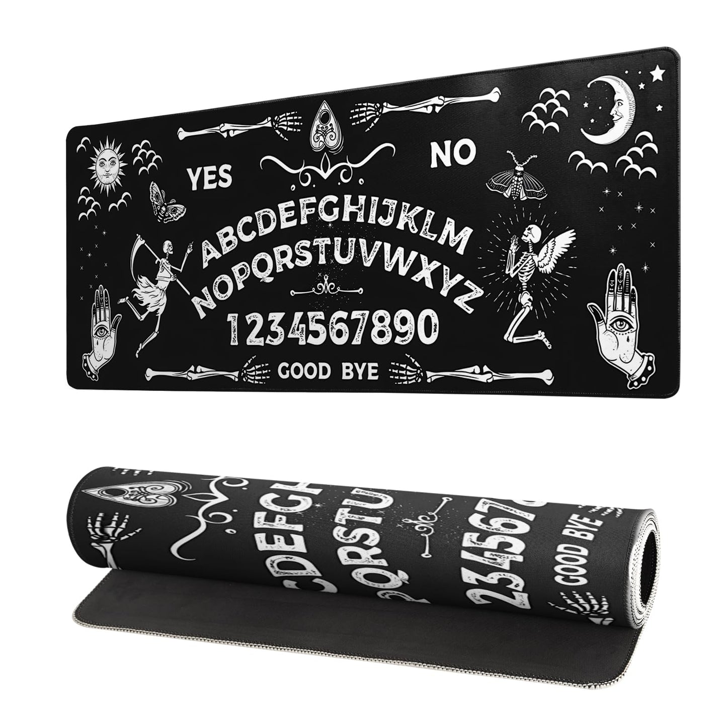 Mountain Gaming Mouse Pad 27.6x11.8 Inch Forest Large Mousepad Extended Grey Mousepad Gaming Non-Slip Rubber Base Stitched Edges Keyboard Mouse Mat Desk Pad for Office Home and Game Mysterious Spirit Goth